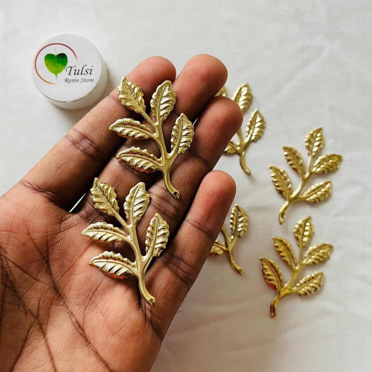 Metal Leaf Charm (K) (2pc)