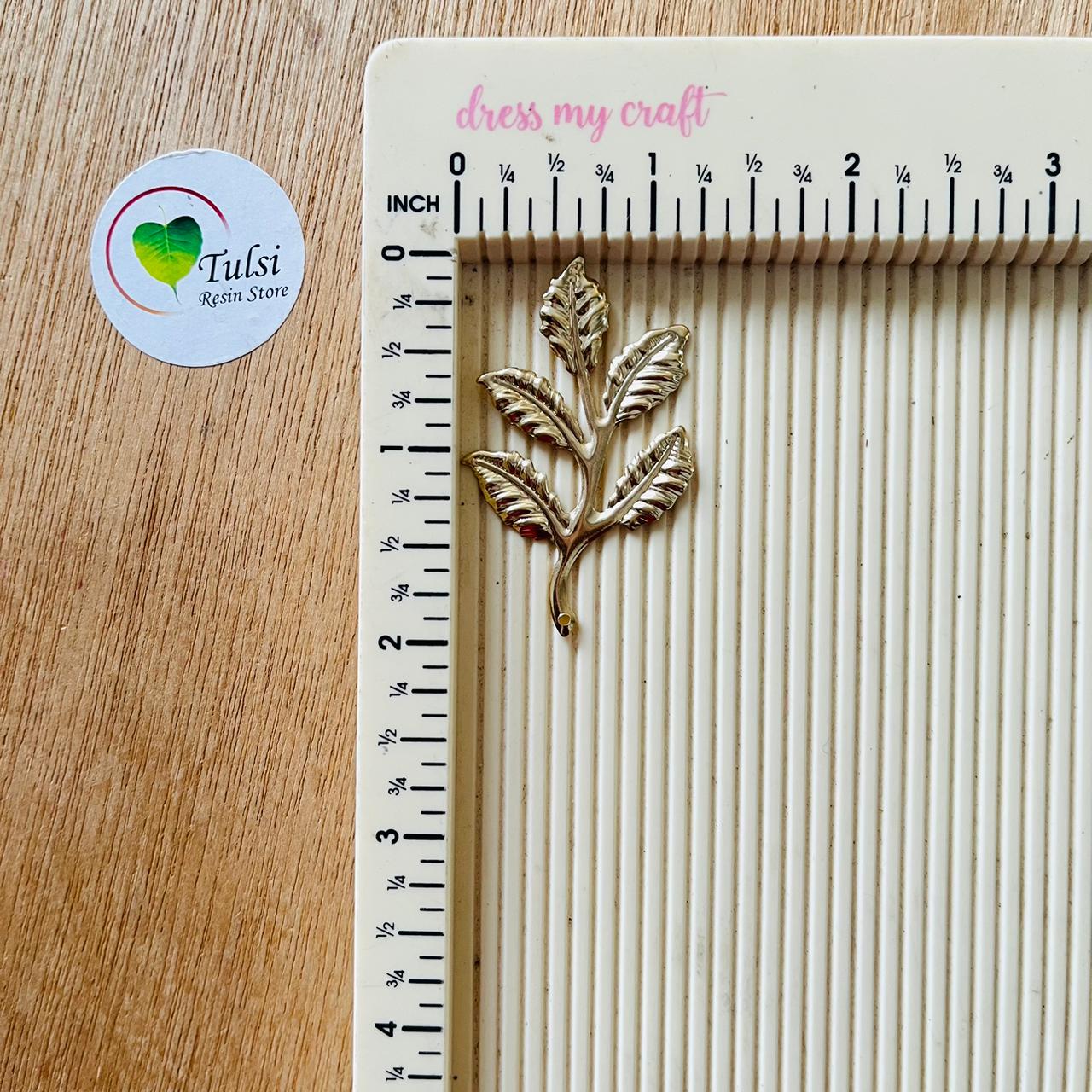 Metal Leaf Charm (K) (2pc)