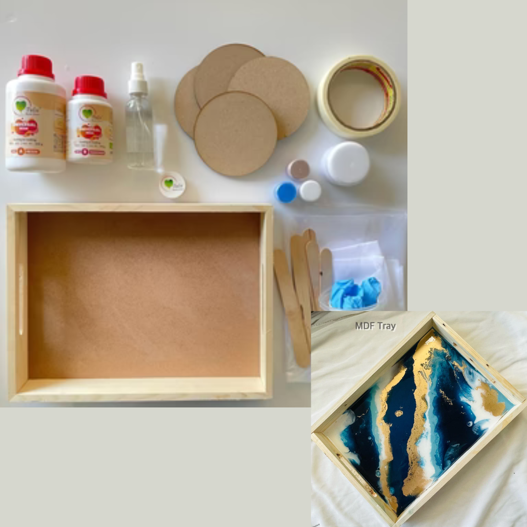طقم قواعد أكواب مستطيلة من MDF اصنعها بنفسك