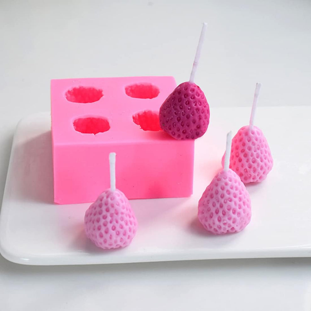 Strawberry Candle Mould - 4 Cavity (HM)