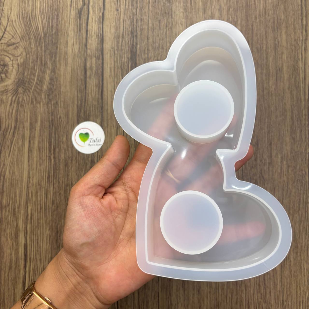 Dual Heart T-light Holder Mould