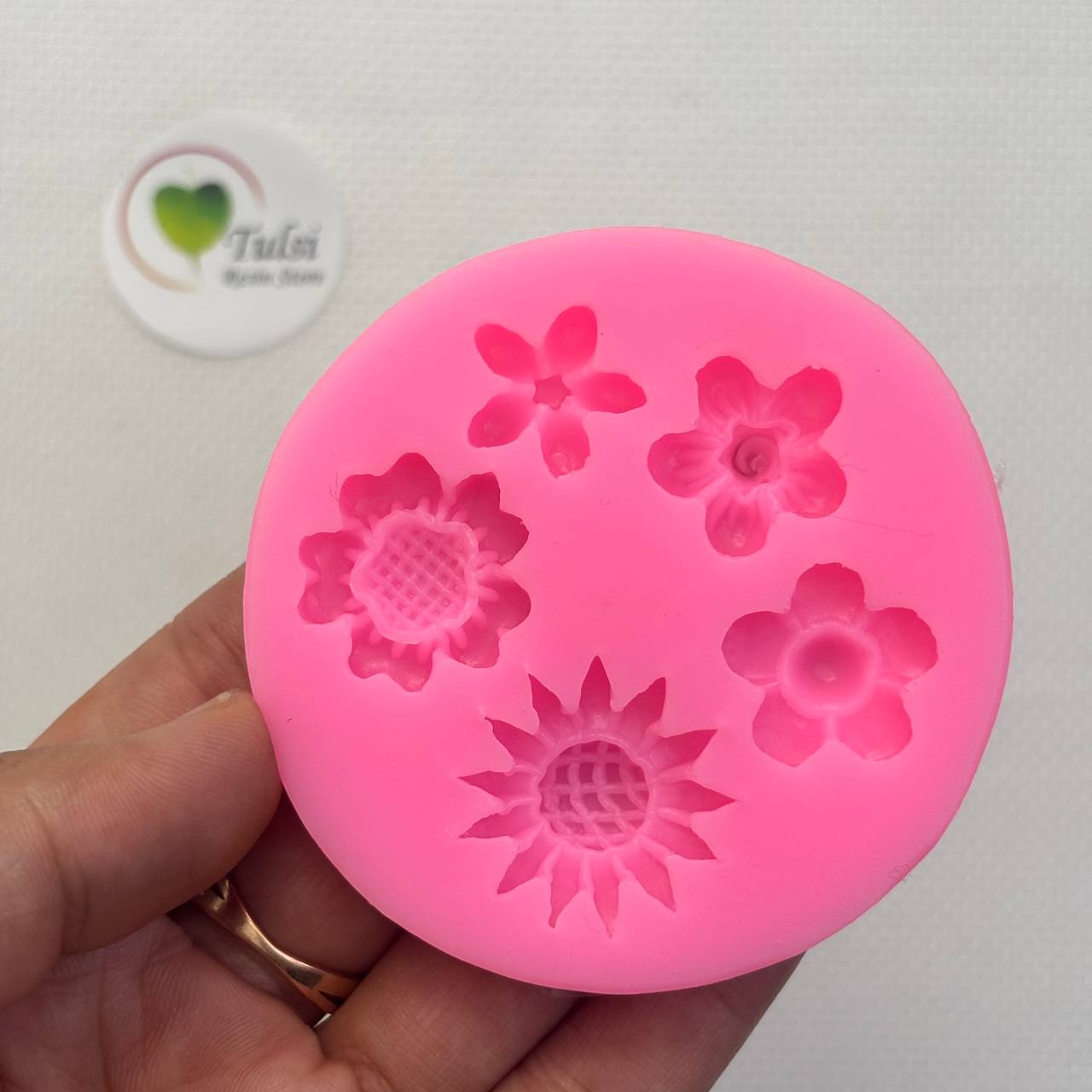 Pink Flower Mould (G) - 5 Cavity