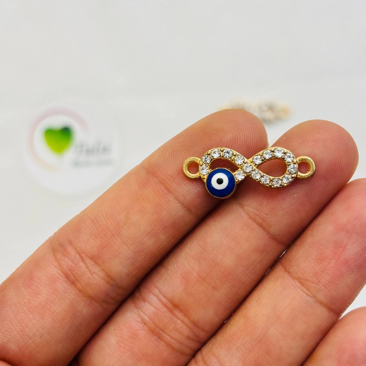 Diamond Evil Eye Two Hook Charm (D)