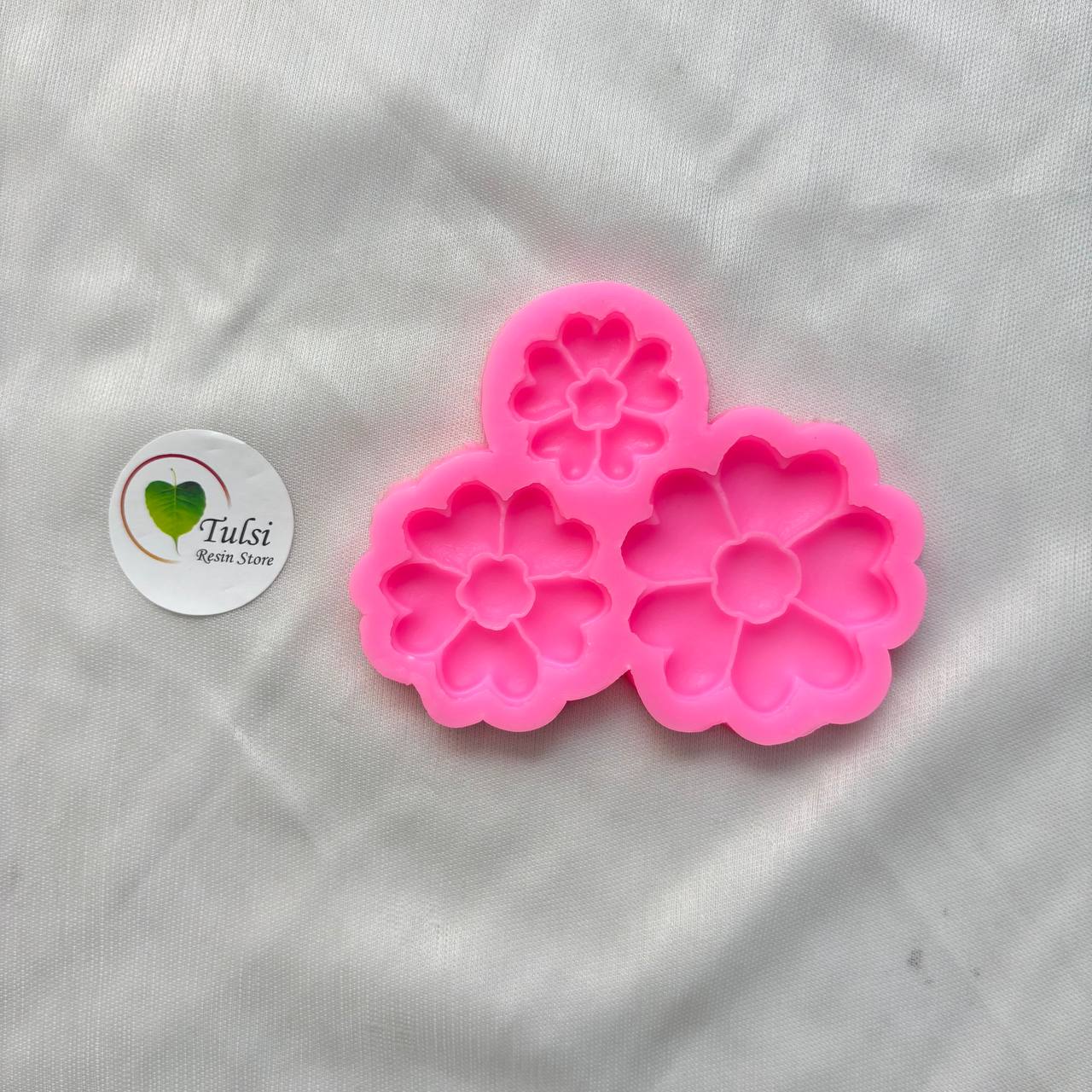 Pink Flower Mould (C) - 3 Cavity