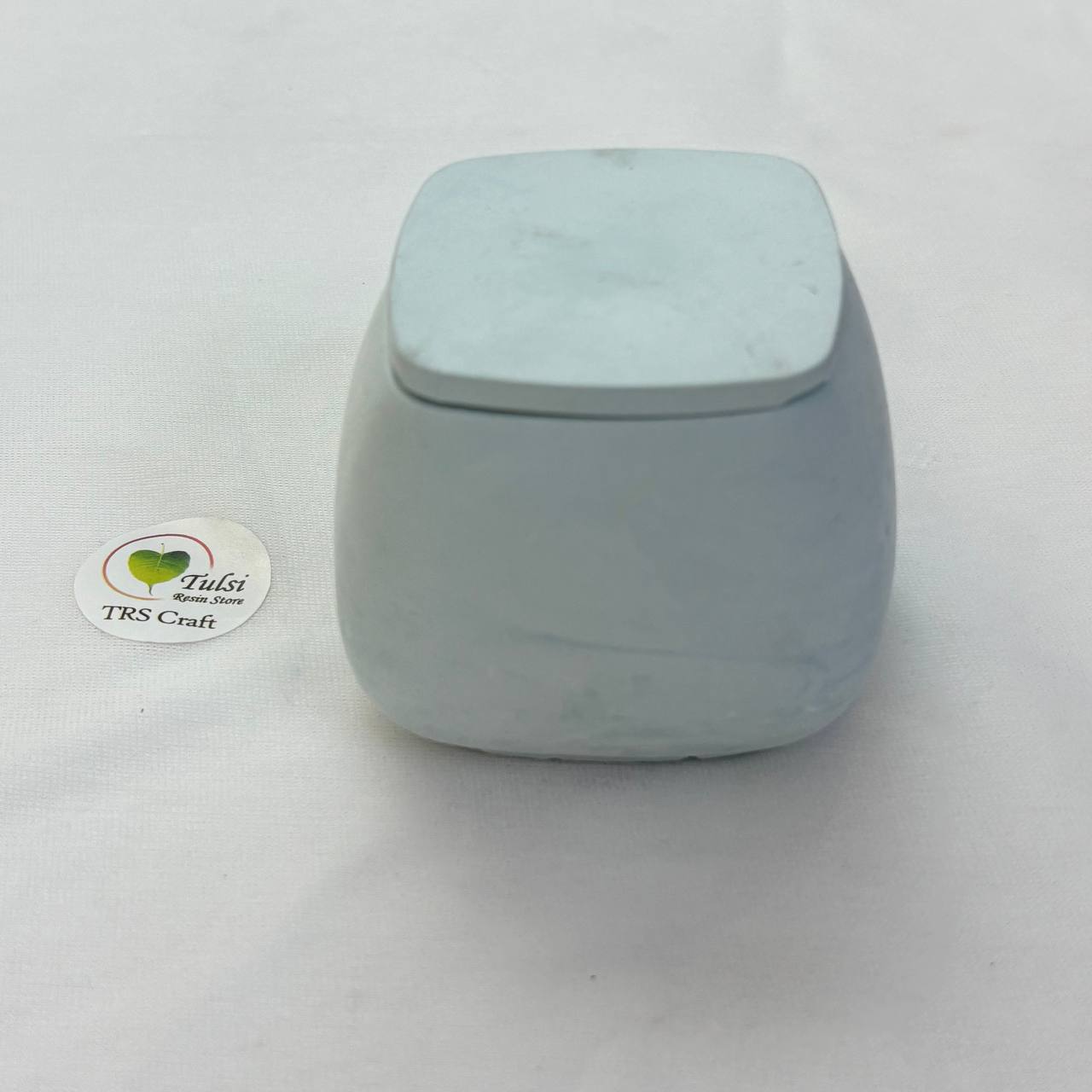 Concrete Jars (A22) - Plain Square Jar With Lid