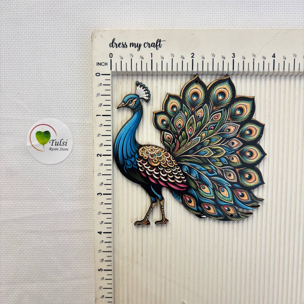 MDF Printed Peacock Cutout (C)