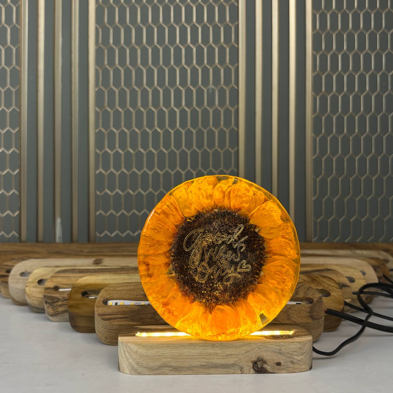 Wooden Light Lamp - Teak Wood