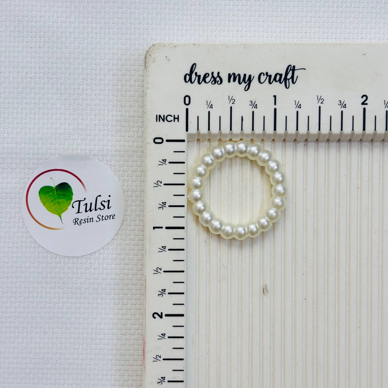 White Pearl Ring (G) - 1"