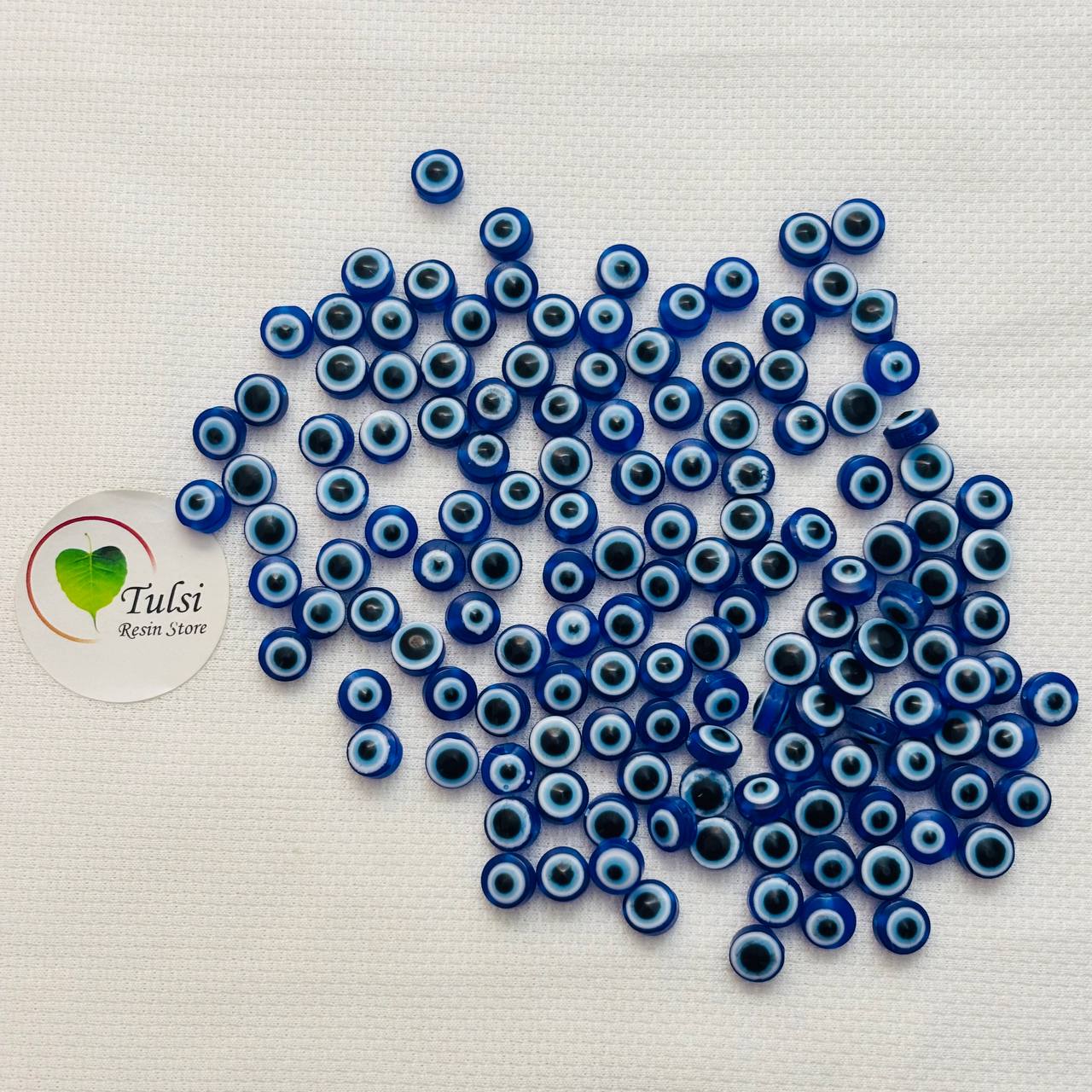 Evil Eye Beads (C) (2Pc) Flat Round - Main Image