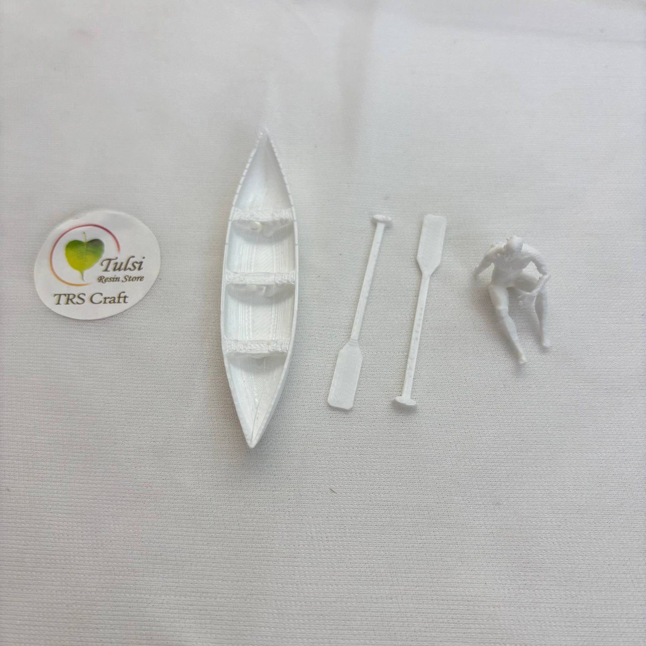 3D Miniature - Boat with Man & Oars