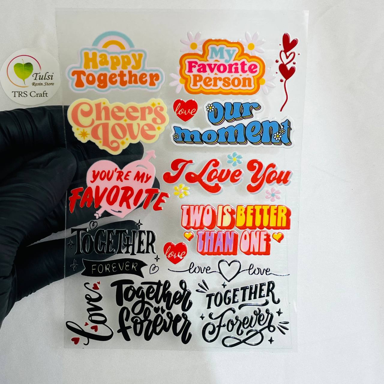 A6 UV DTF Sticker - Love Caption (A)