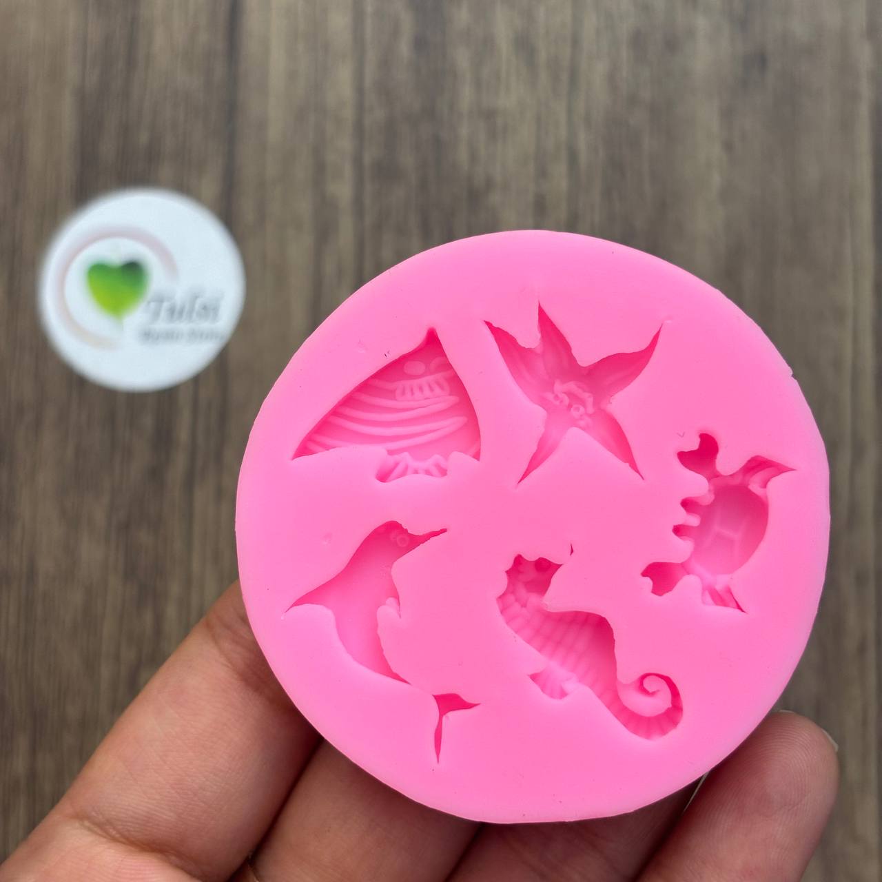 Pink Sea Mammal Mould - 5 Cavity