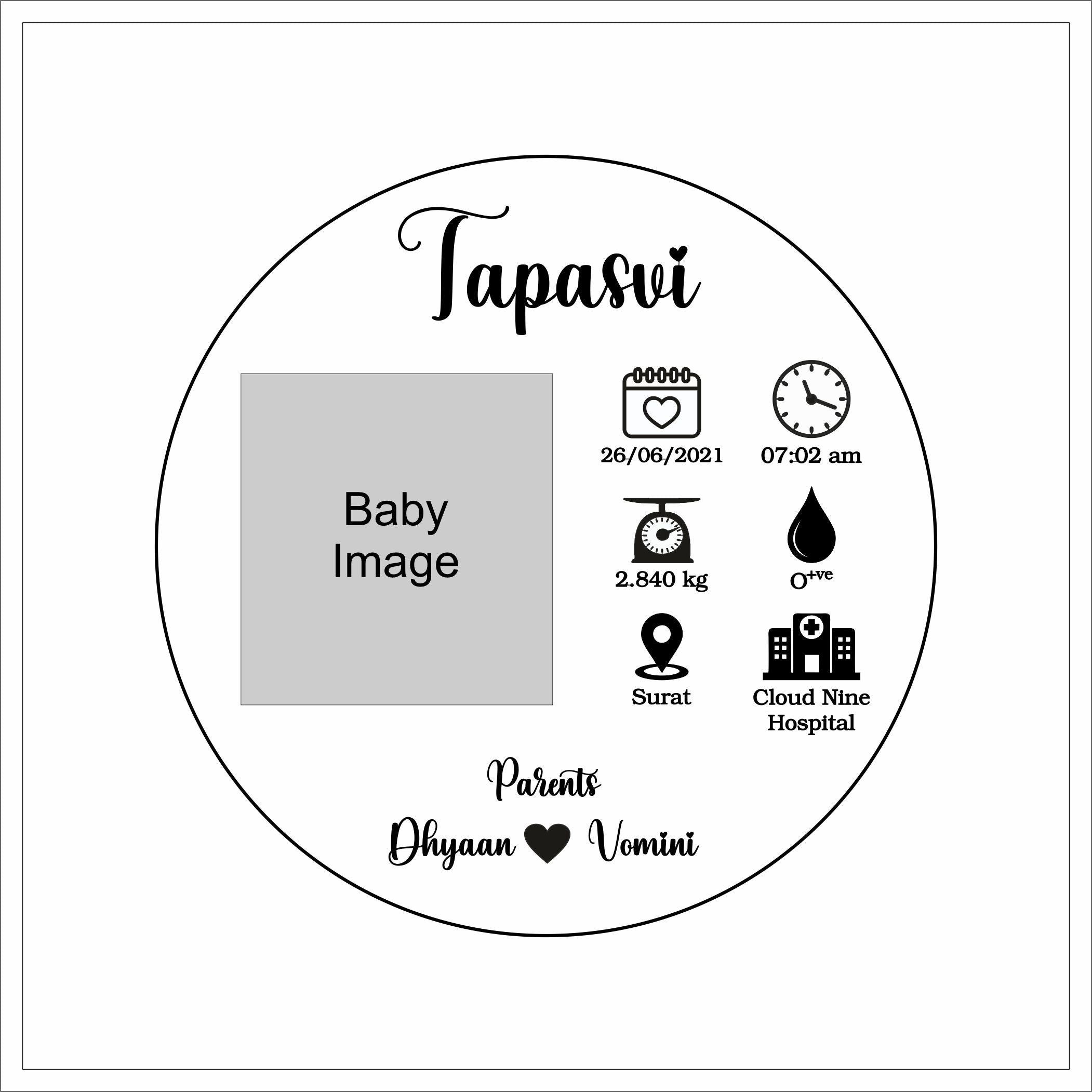 Custom Metal Sticker - New Born Details