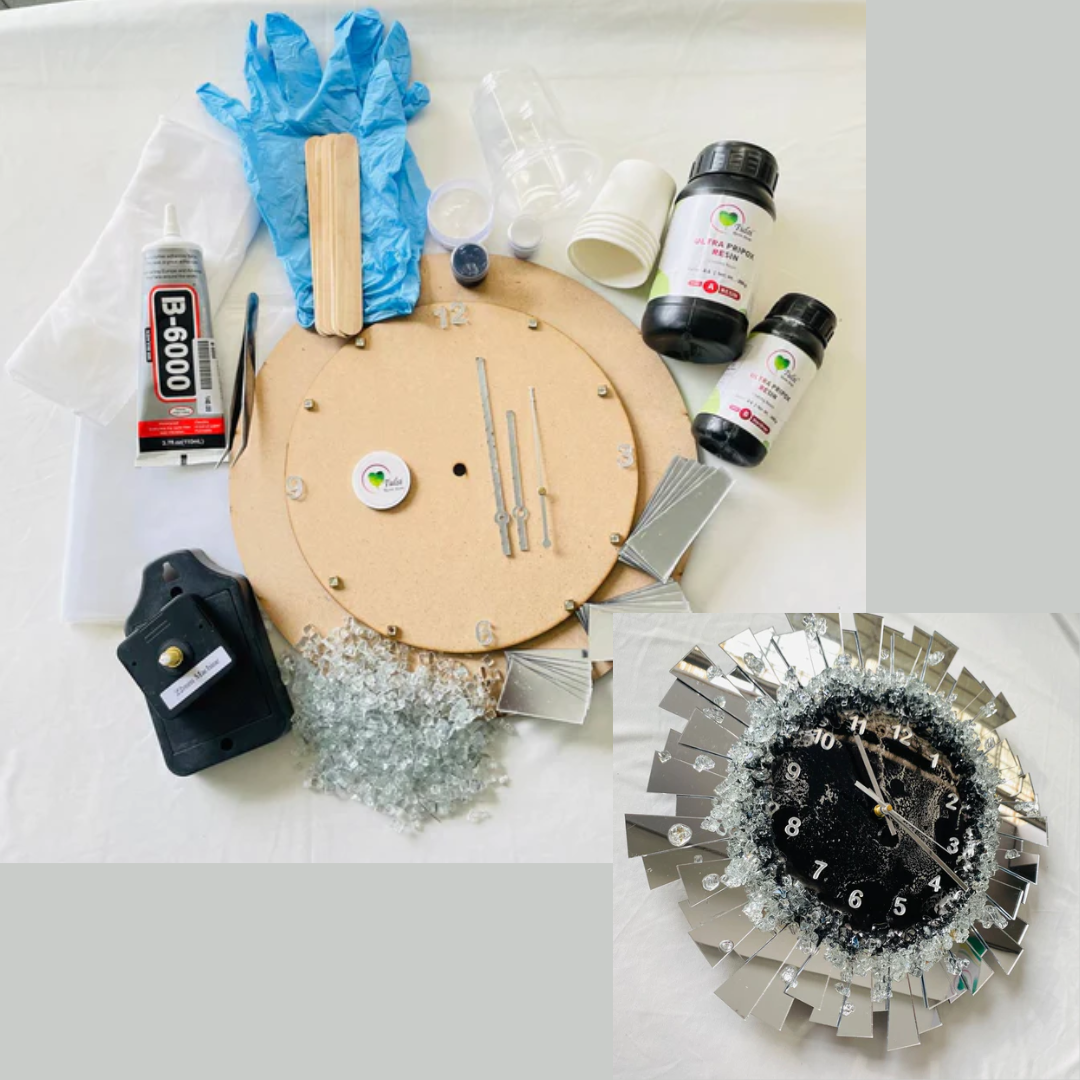 طقم ساعة مرآة DIY