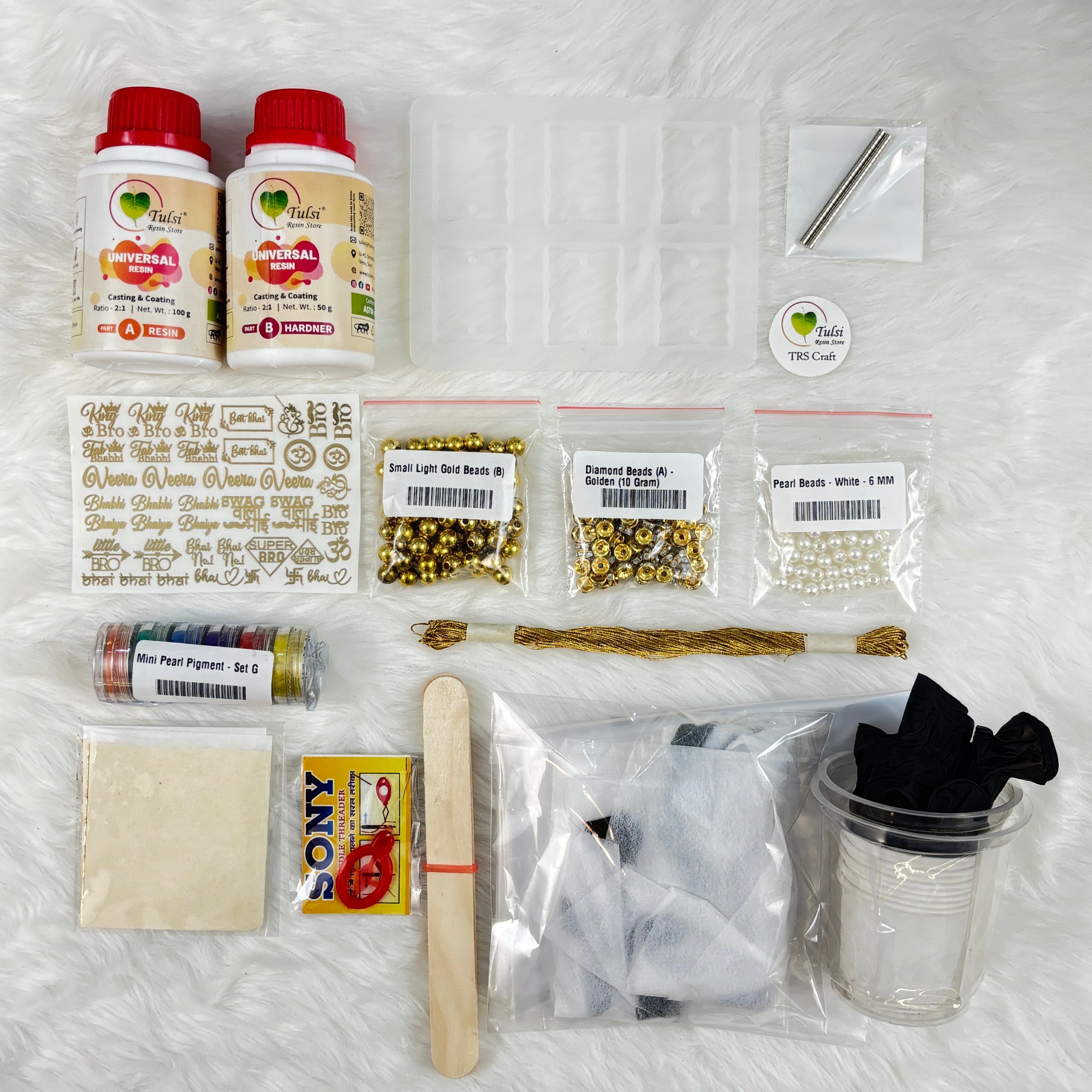 DIY Rakhi Kit (C) - Magnet Rakhi Tulsi Resin Store
