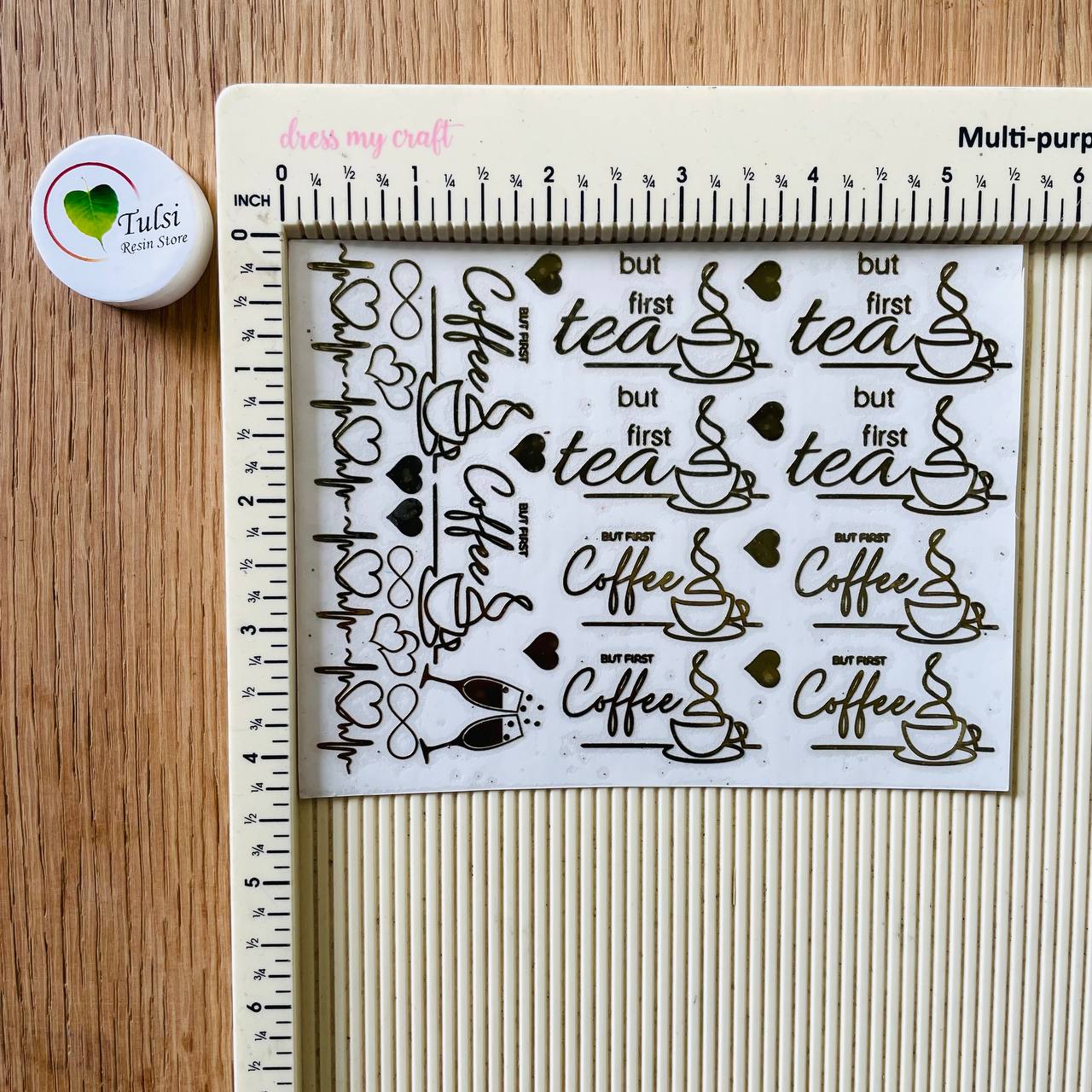 Distash / Defective A6 Metal Sticker - Tea / Coffee (3pc)
