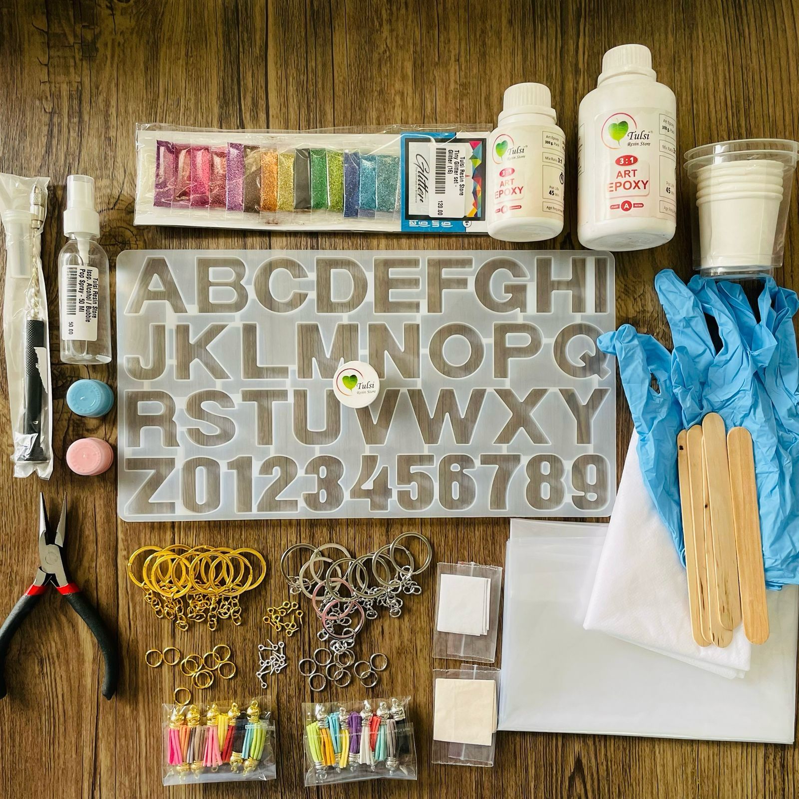 مجموعة سلسلة مفاتيح أبجدية DIY مع آلة حفر