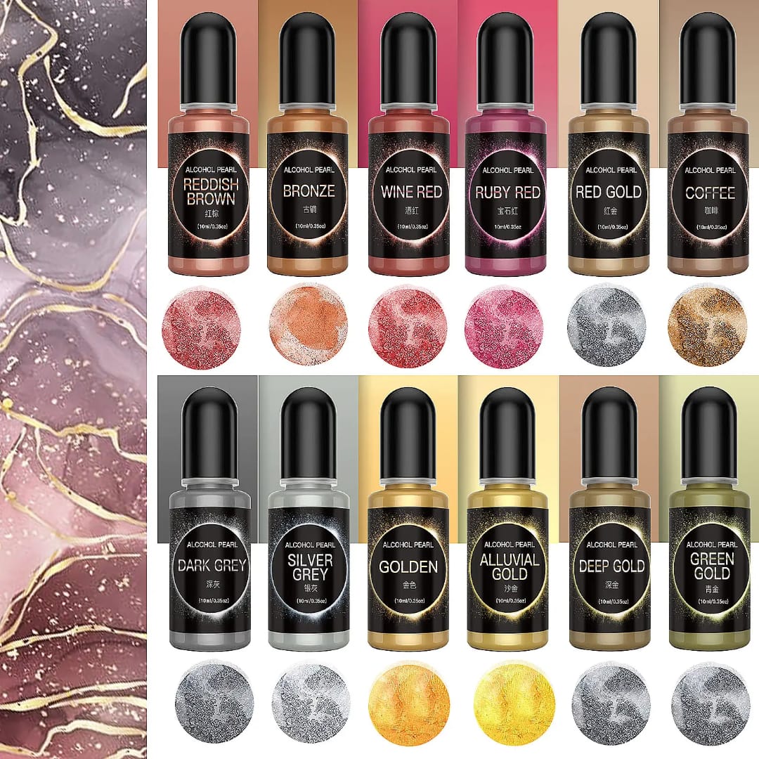 Metallic Alcohol Ink - Set of 12