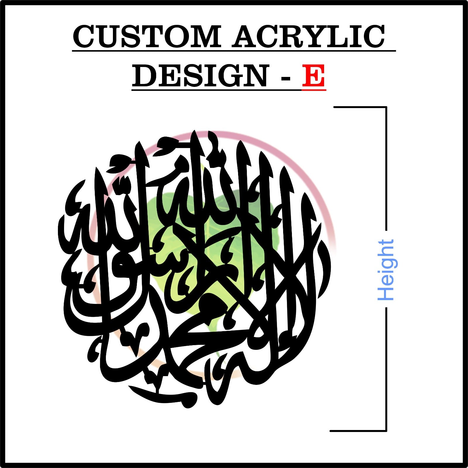 Custom Acrylic - Arabic (E) Tulsi Resin Store