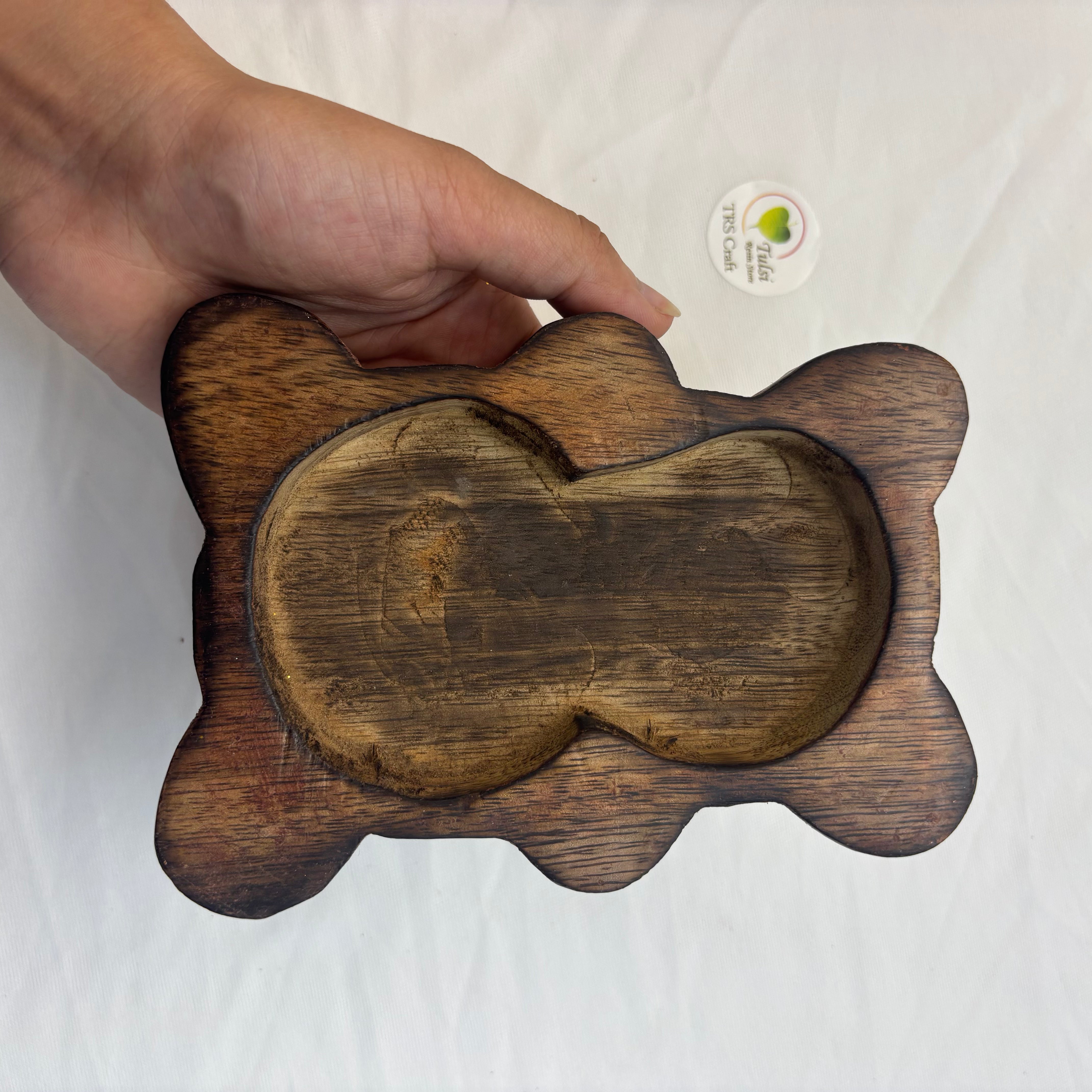 Teddy Bear Wooden Candle Bowl