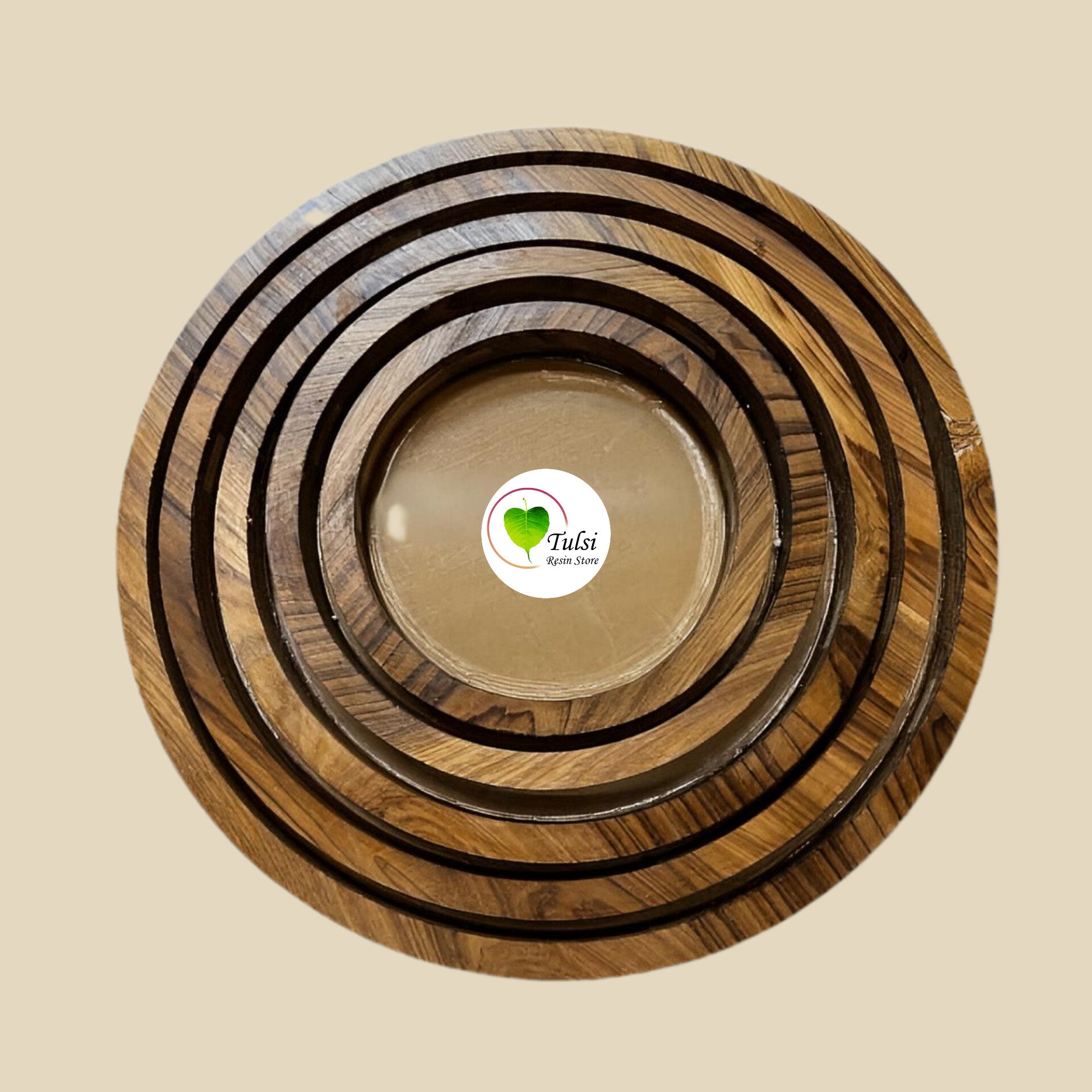 Teakwood Floating Frame (K) - Round Shape
