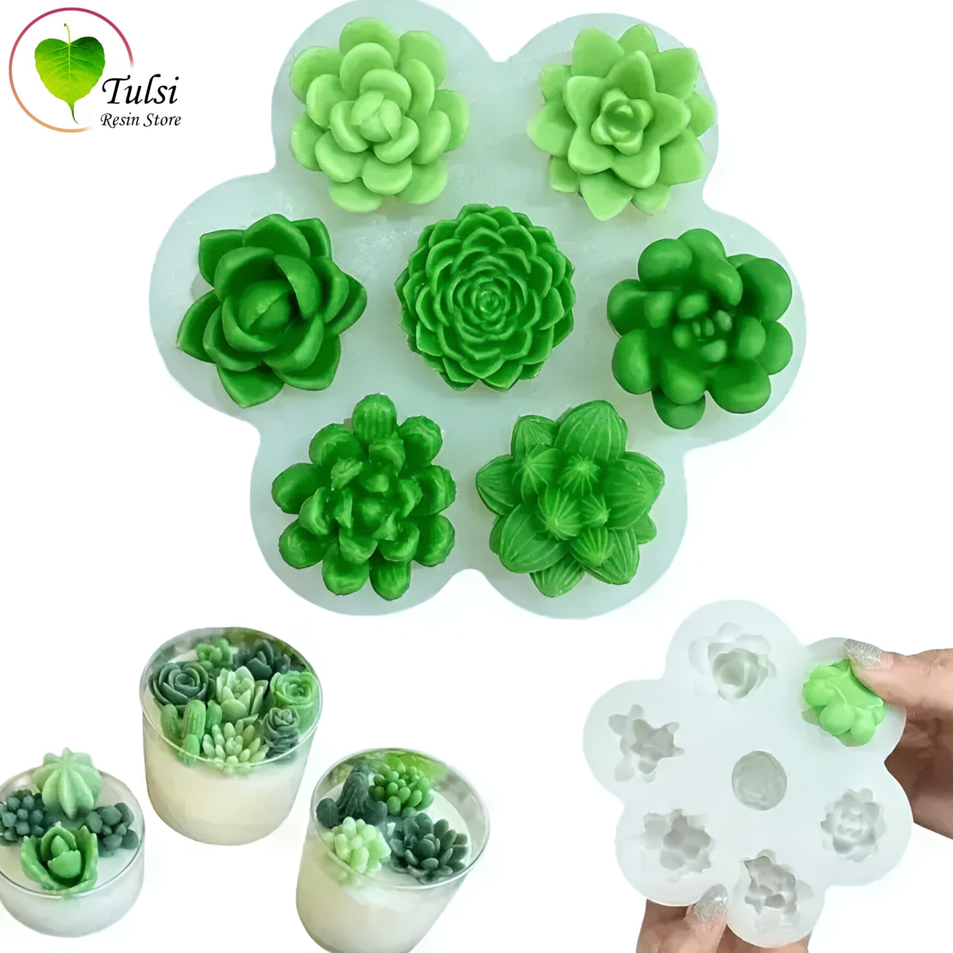 succulent resin mold Mini Succulent Plant Mould – Tulsi Resin Store