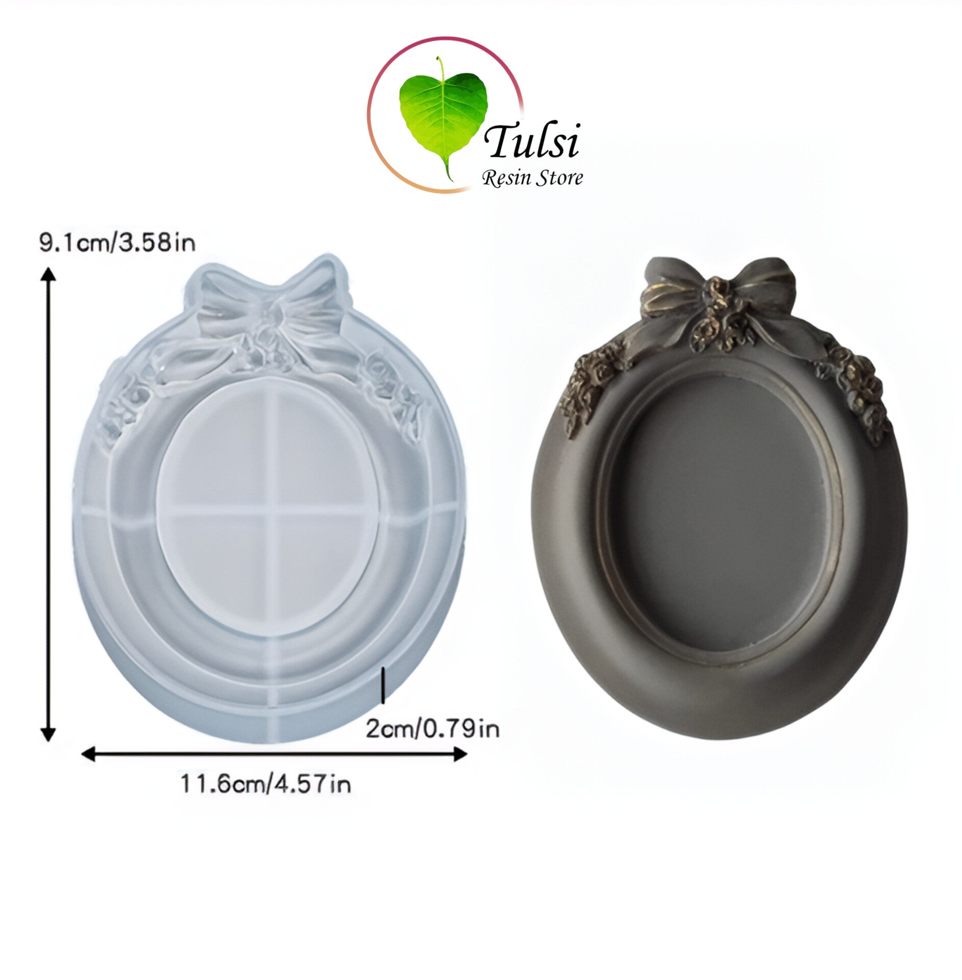 Oval Frame Mould (E) - Small Bow