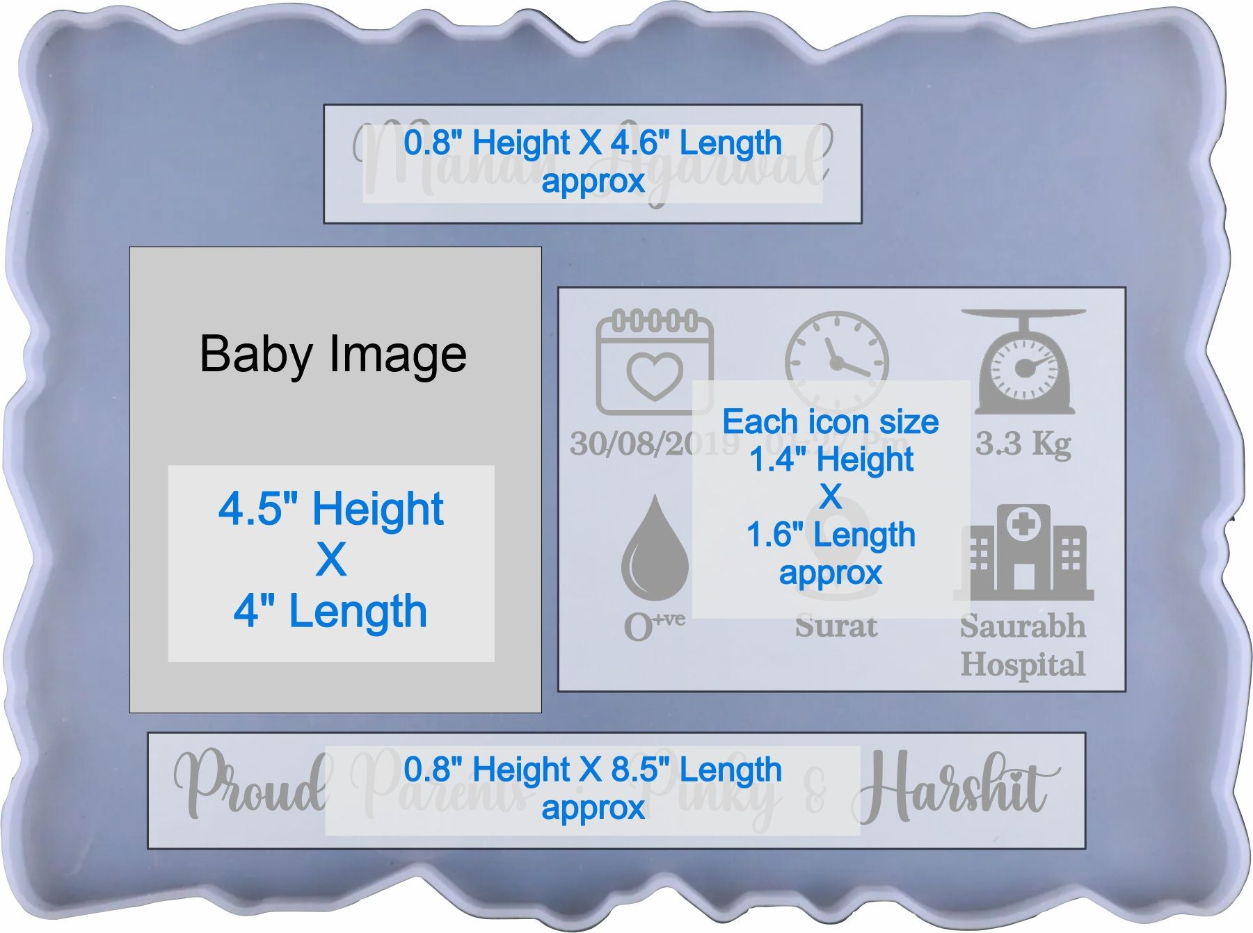 Custom Metal Sticker - New Born Details