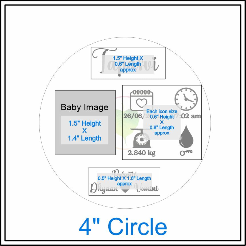 Custom Metal Sticker - New Born Details