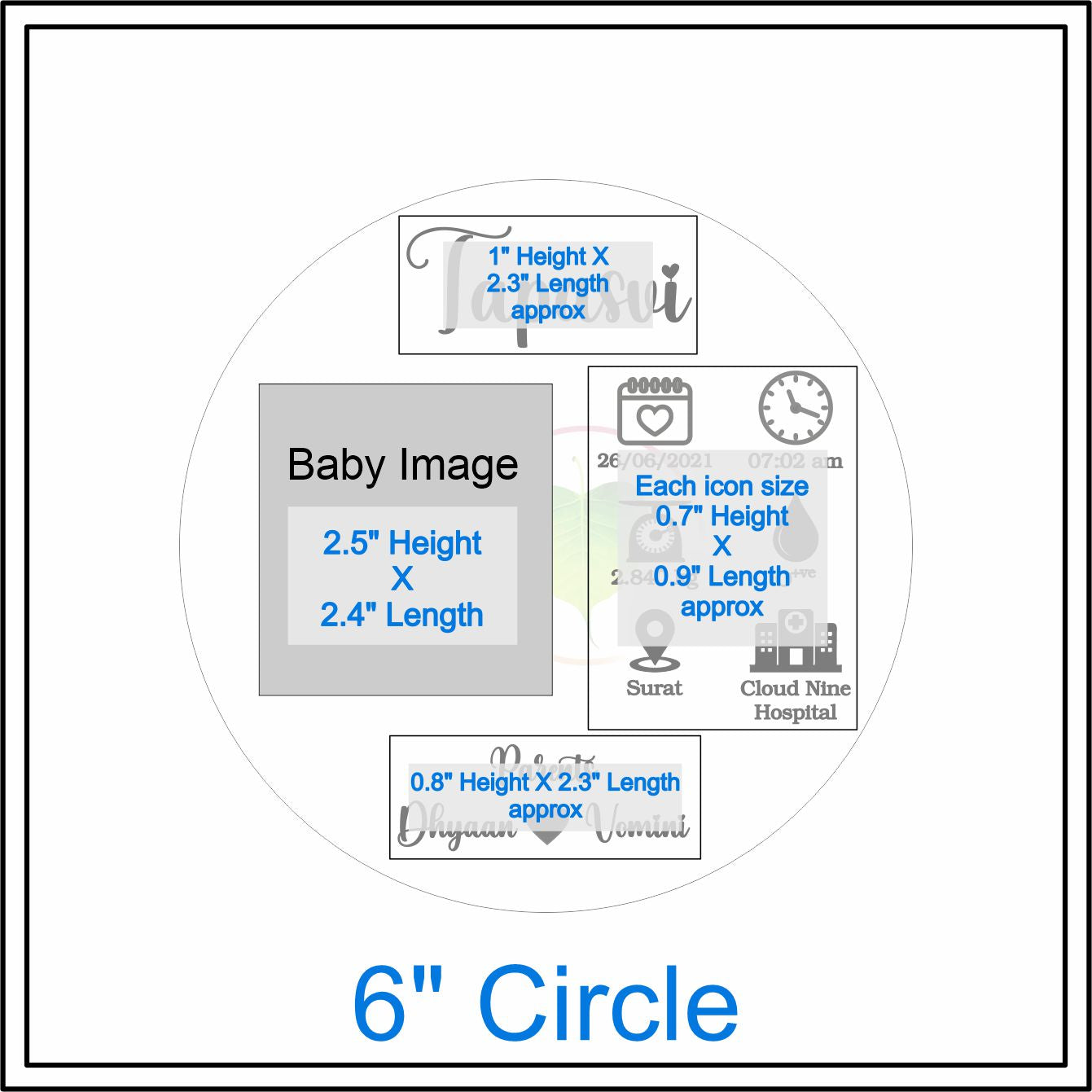 Custom Metal Sticker - New Born Details