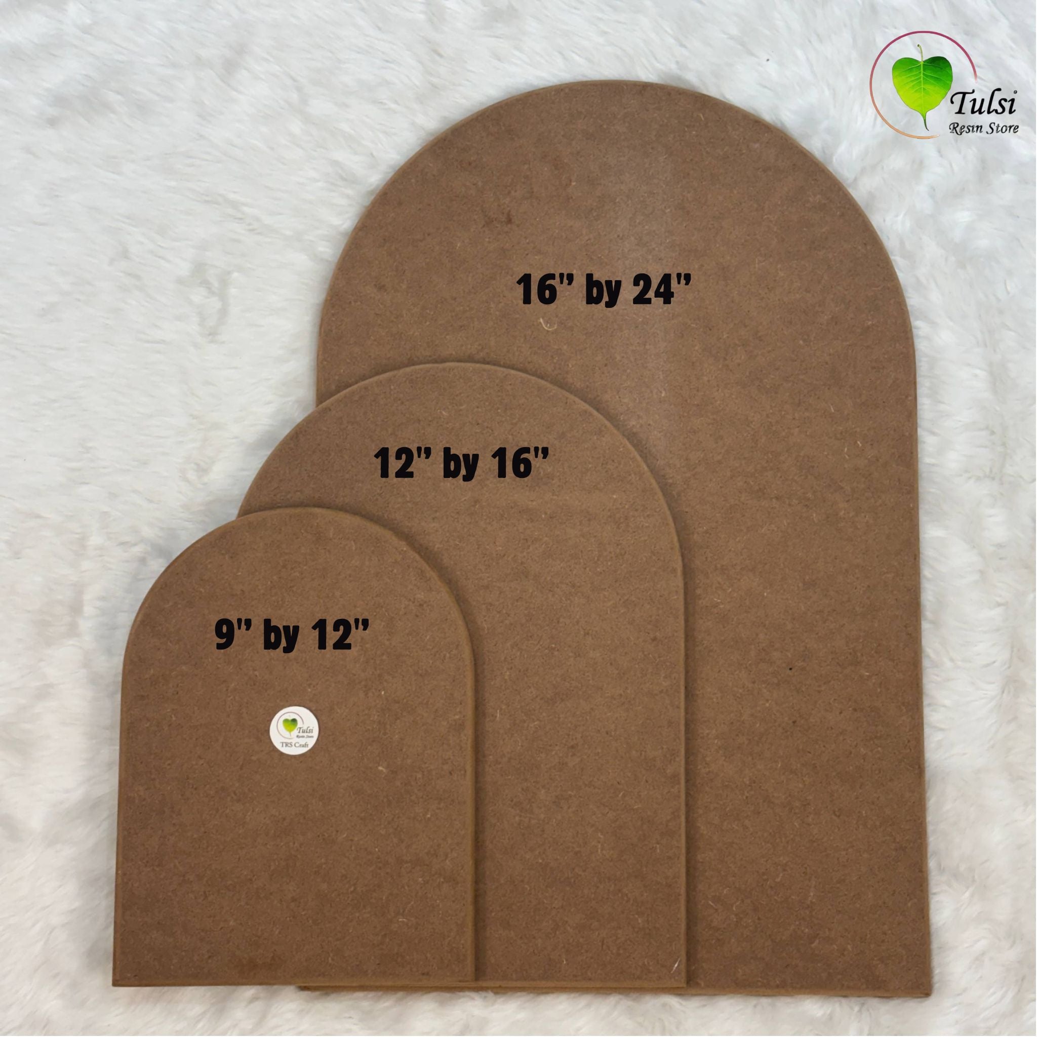 MDF Rounded Edge Nameplate/Frame Base - Arch Shape Tulsi Resin Store