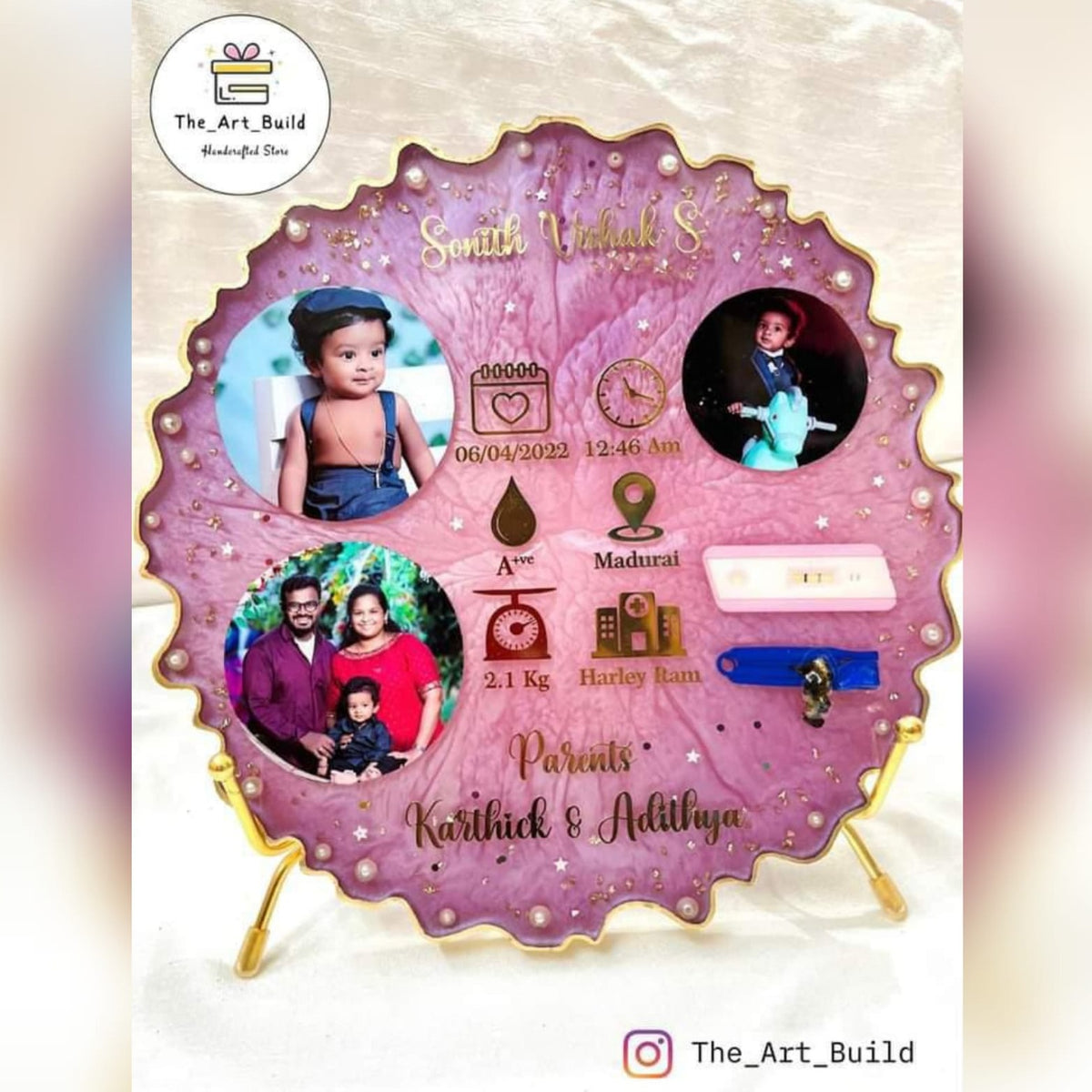 Custom Metal Sticker New Born Details Tulsi Resin Store custom-metal-sticker-new-born-details-tulsi-resin-store