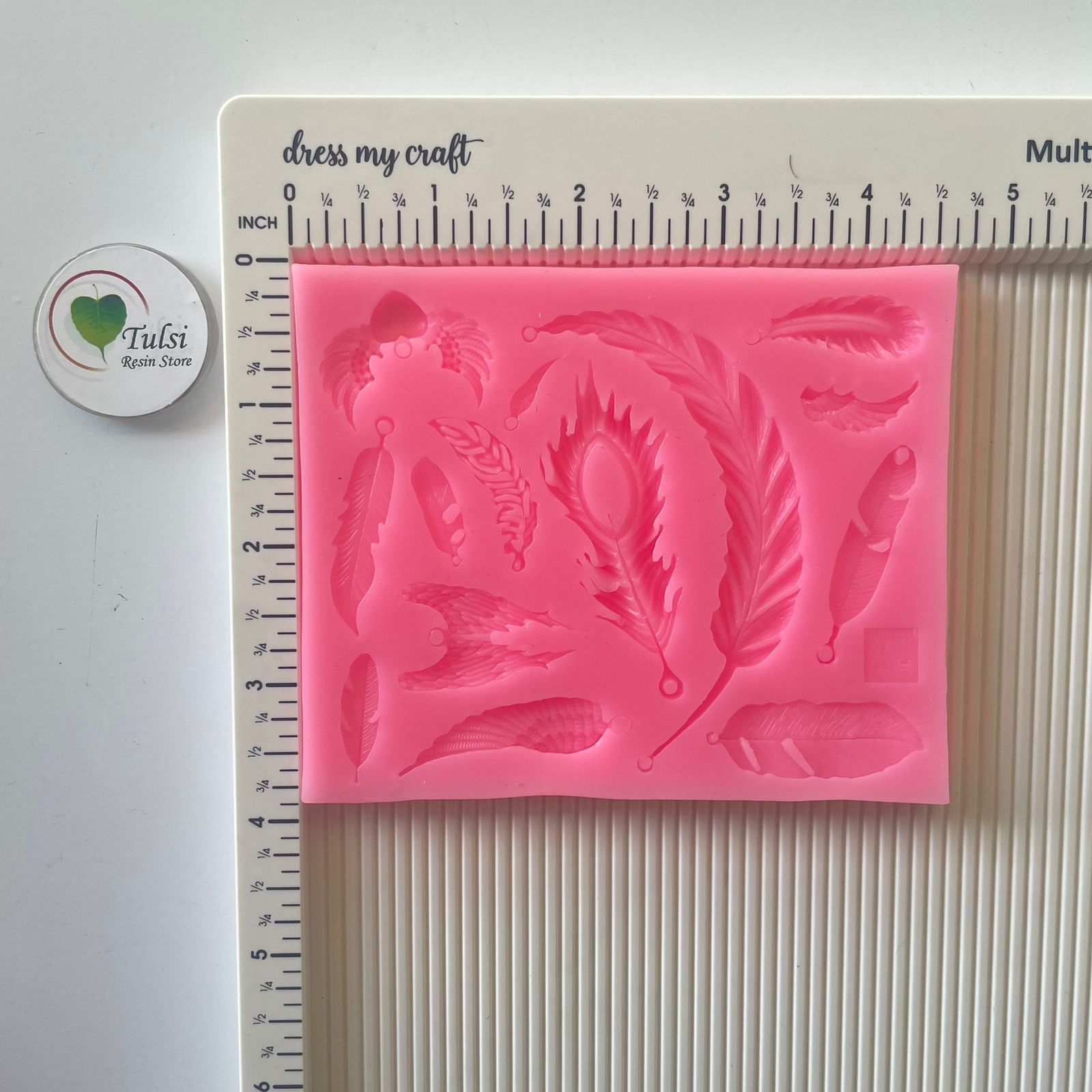 Pink Feather Charm Mould (B)