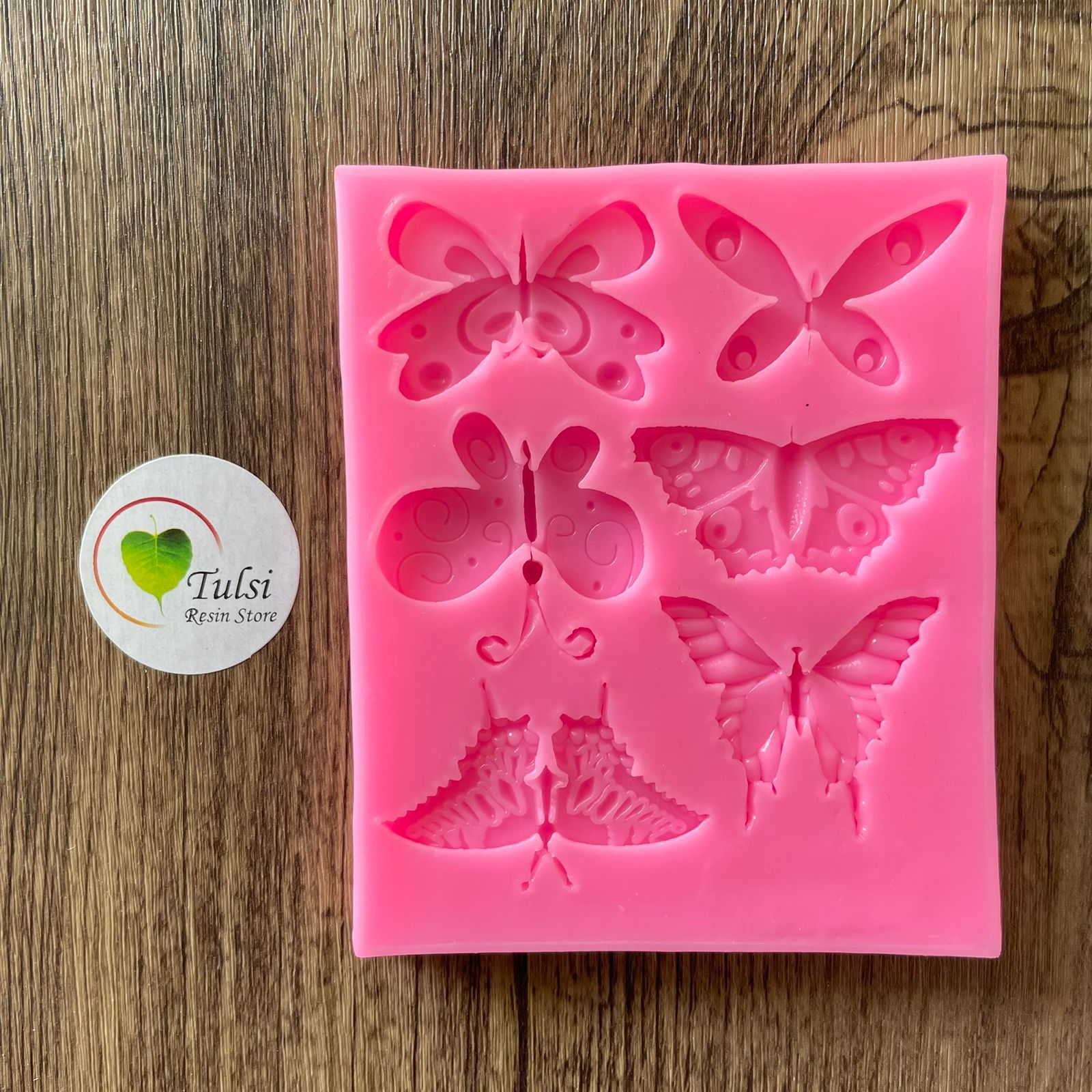 Pink 6 Cavity Butterfly Mould (A)