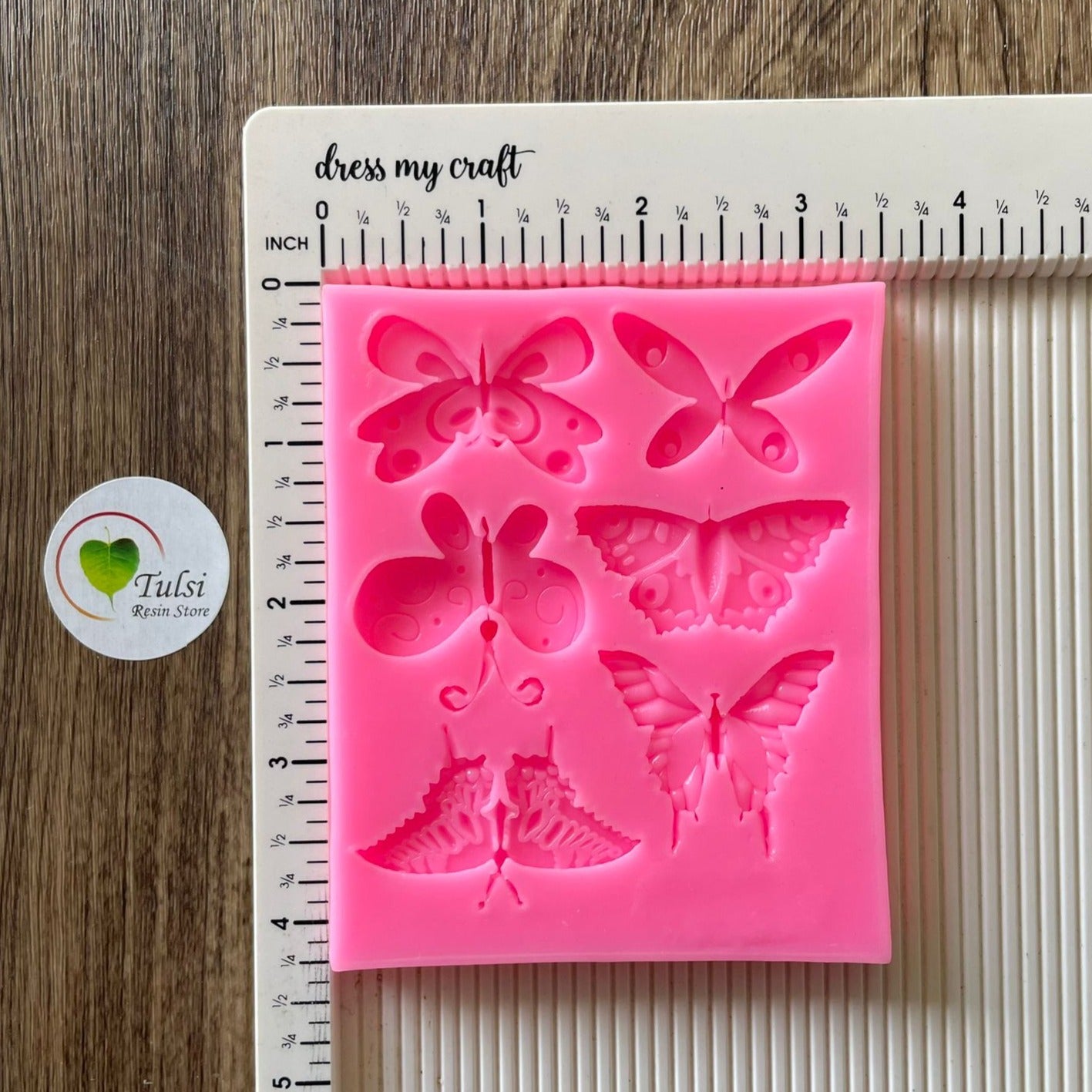 Pink 6 Cavity Butterfly Mould (A)