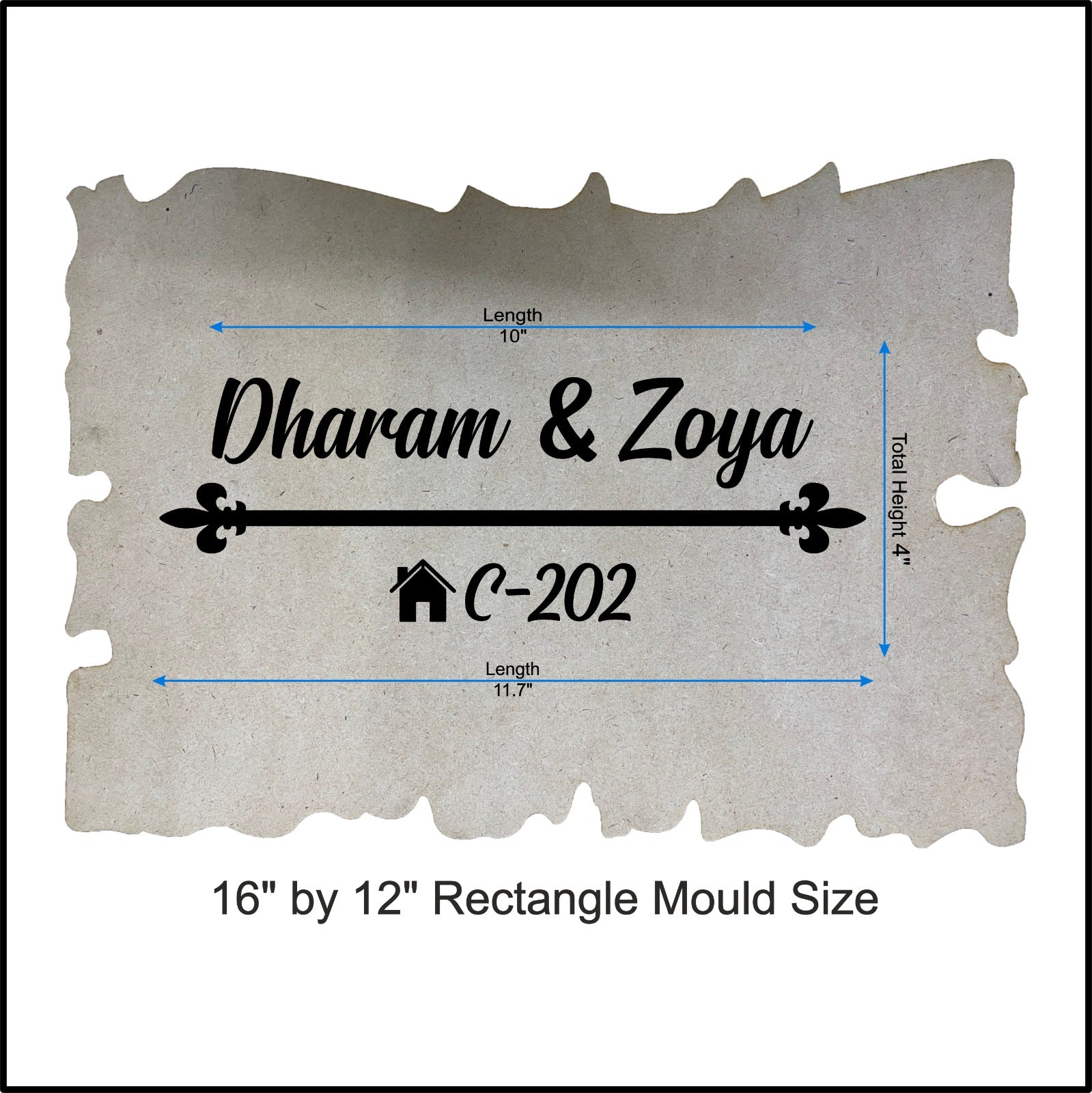 Customize Nameplate Base + Acrylic Name (Design F)