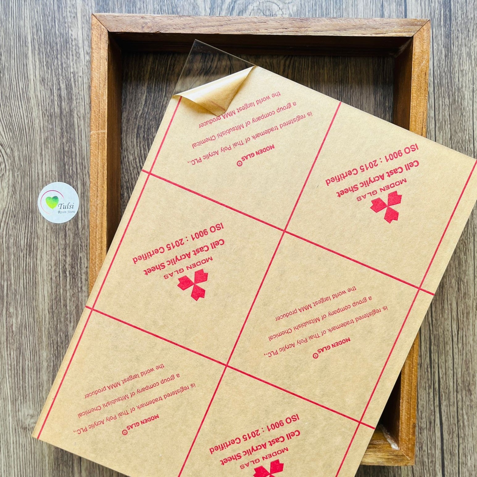 Teakwood Floating Frame (F) - With Acrylic Cutout