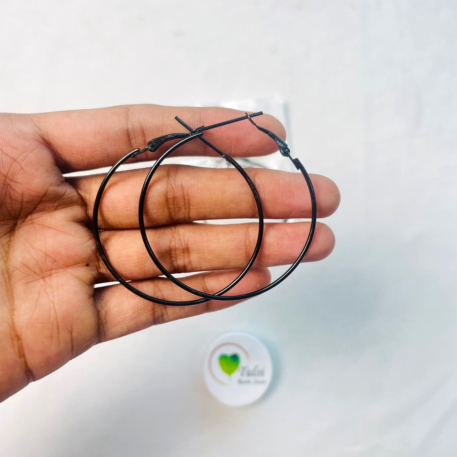 Set of 12 Earring Hoop - Black