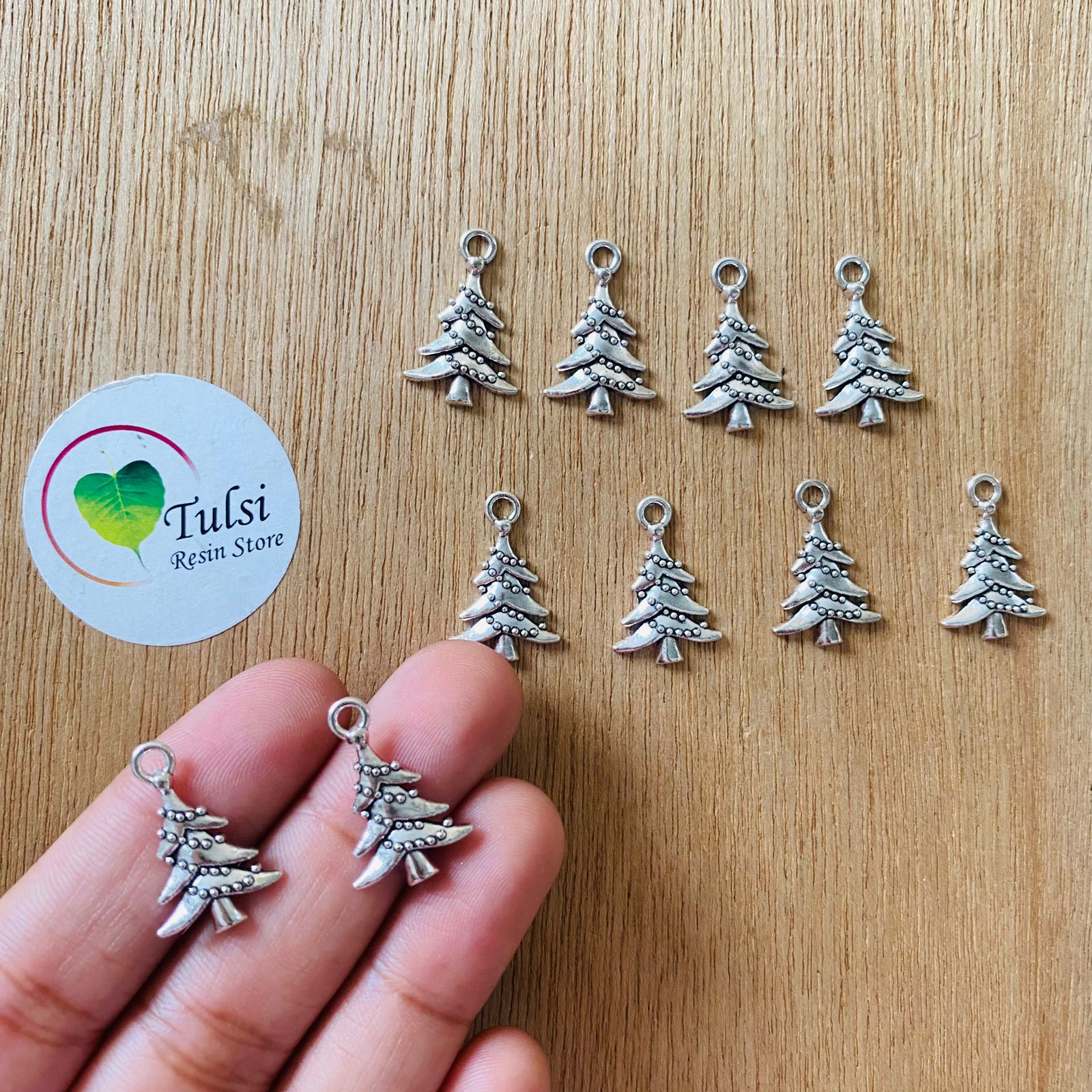 Silver Charm - Christmas Tree (2pc)