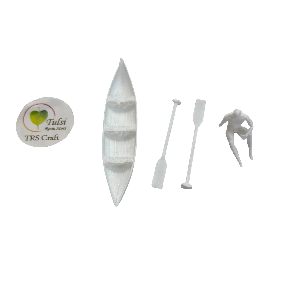3D Miniature - Boat with Man & Oars