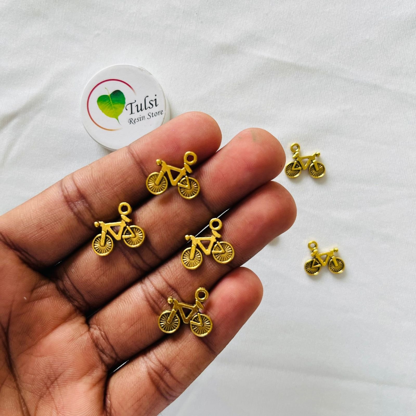 Gold Charm - Cycle (2pc)