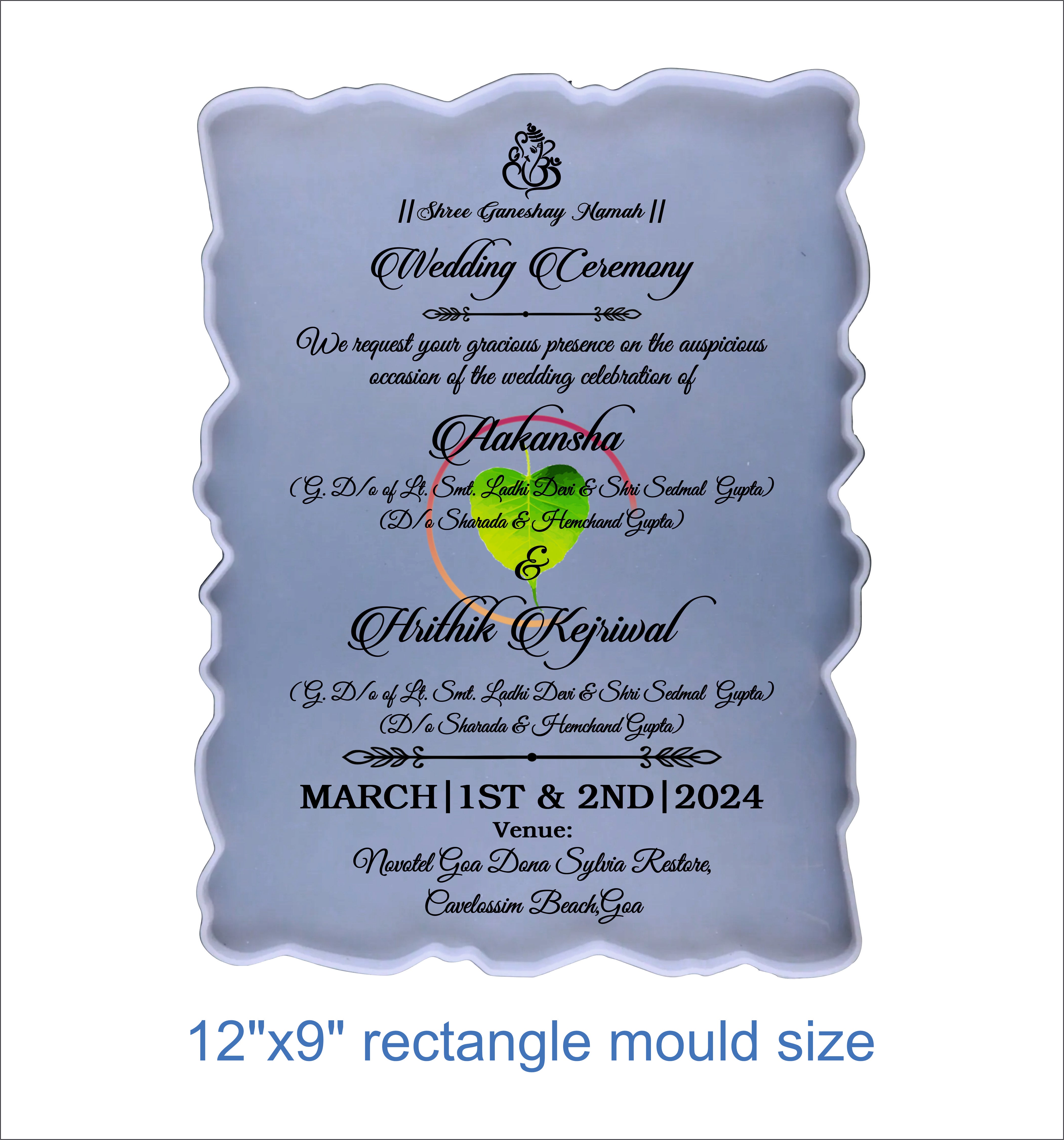 Custom Metal sticker- Wedding Invitation