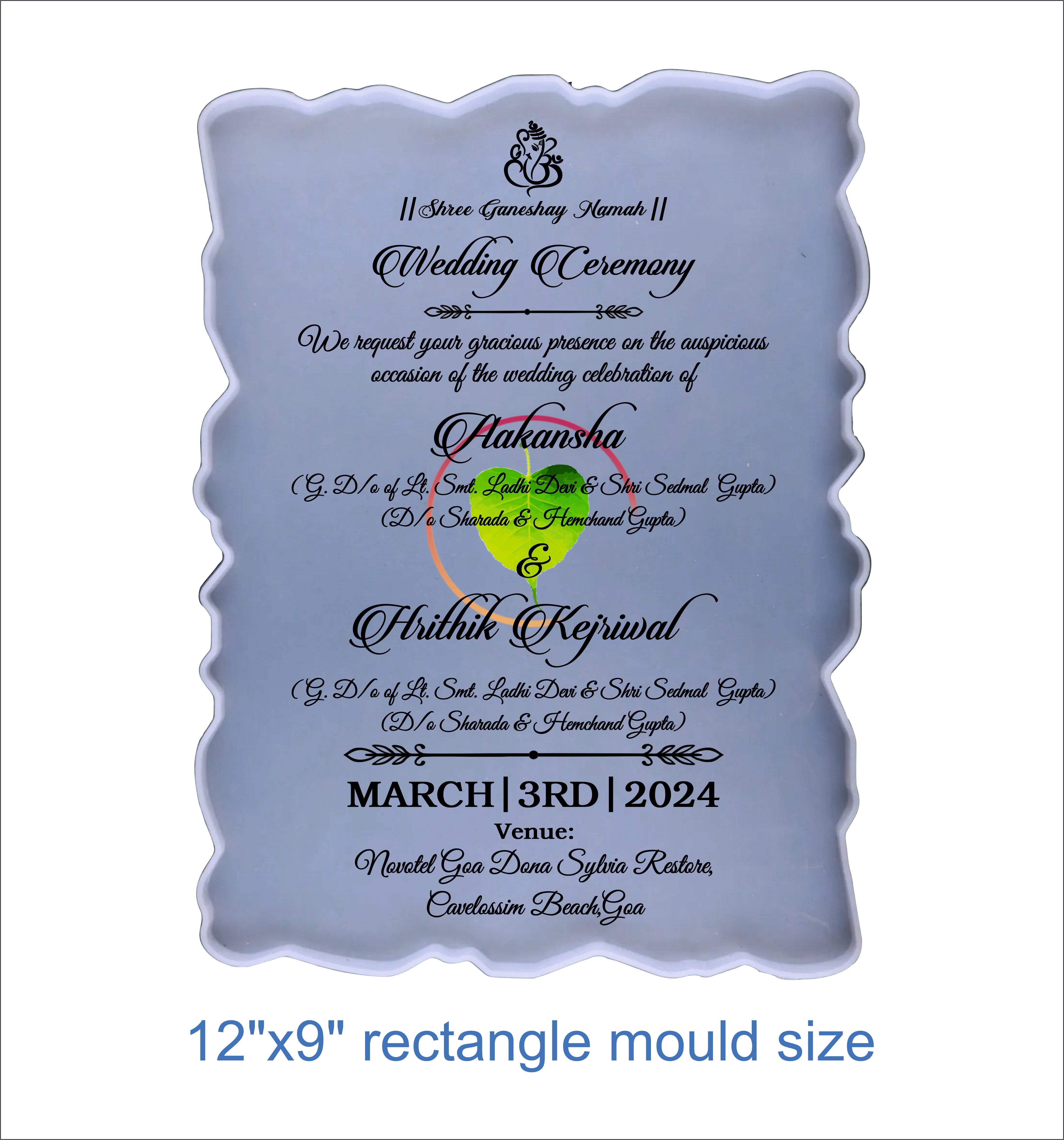 Custom Metal sticker- Wedding Invitation