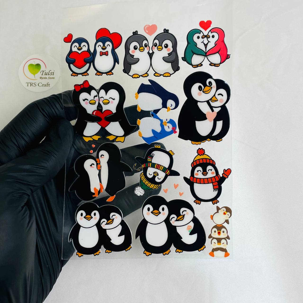 A6 UV DTF Sticker - Couple Penguin (C)