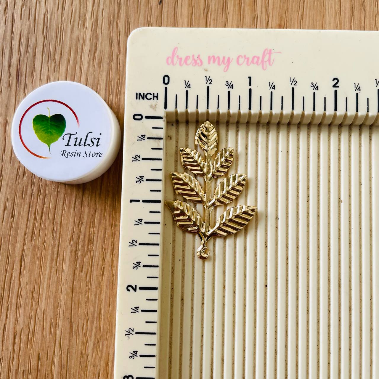 Metal Leaf Charm (L) (4pc)