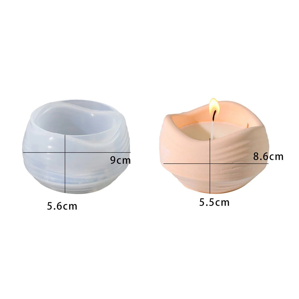 Waves Round Candle Holder Mould