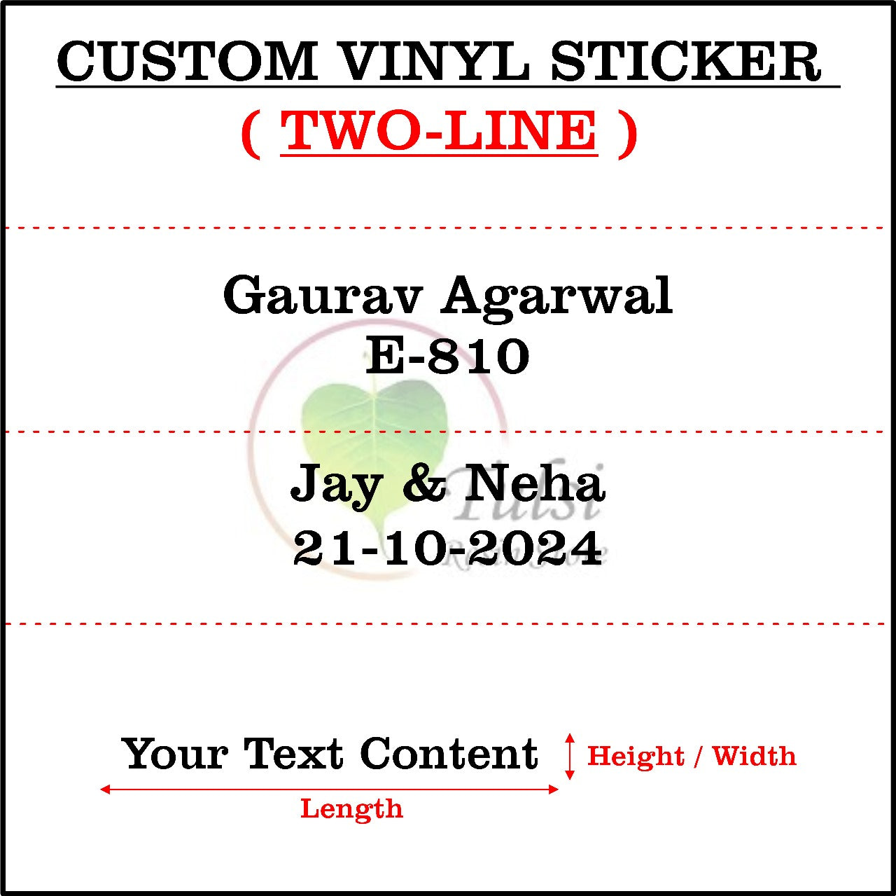 Custom Vinyl Sticker Two Line - Black