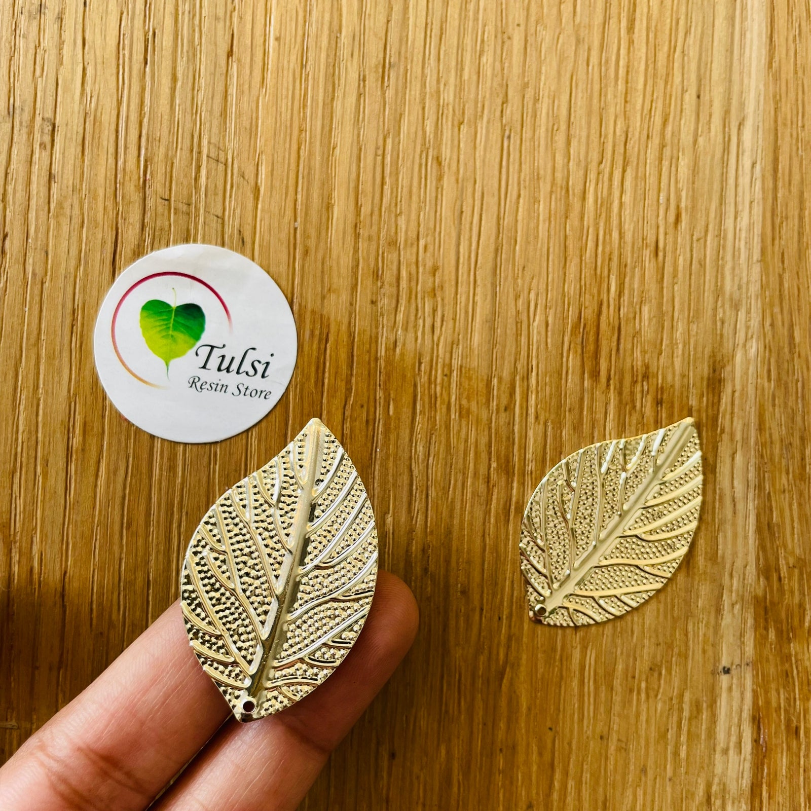 Metal Leaf Charm (I) (2pc)
