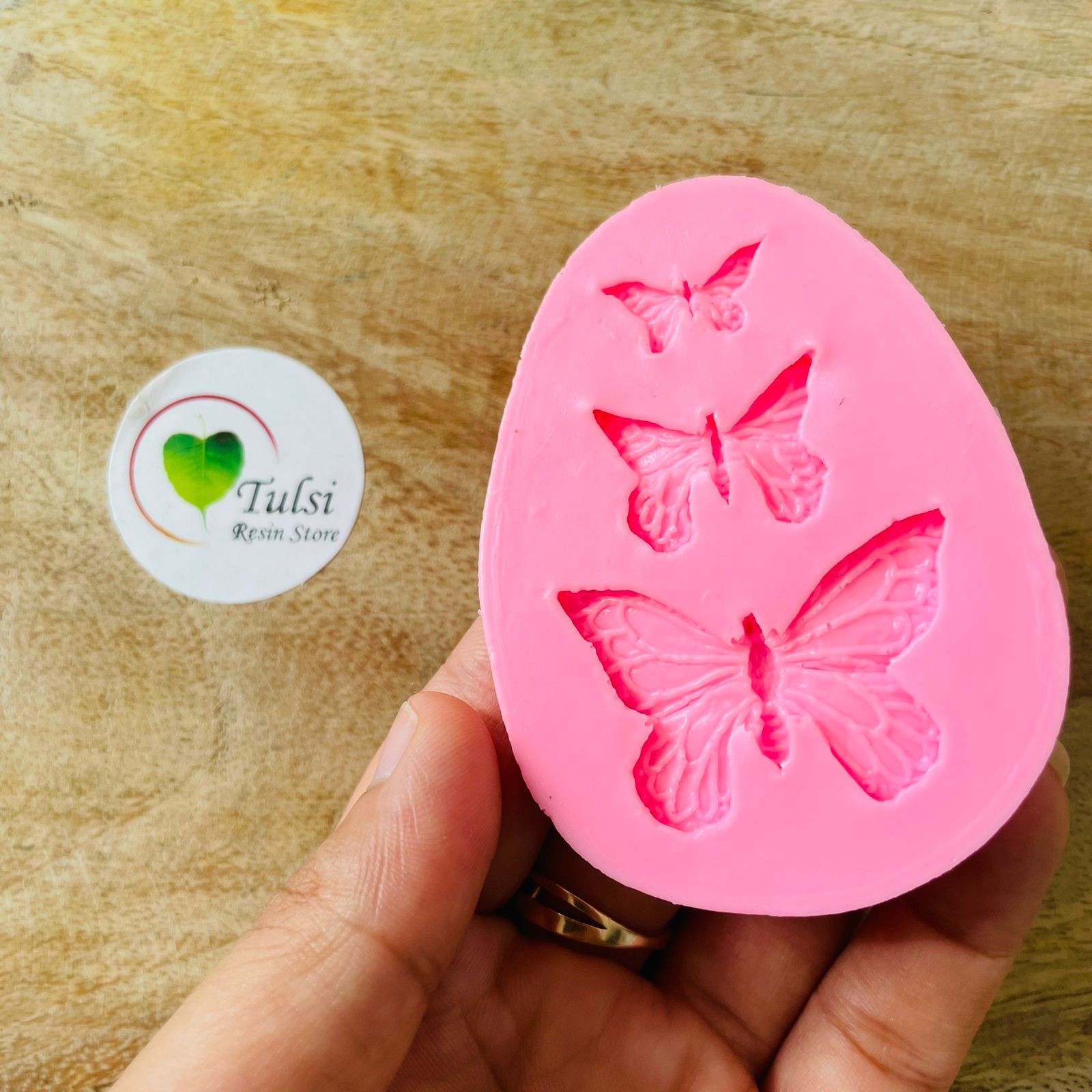 Pink 3 Cavity Butterfly Mould (A)