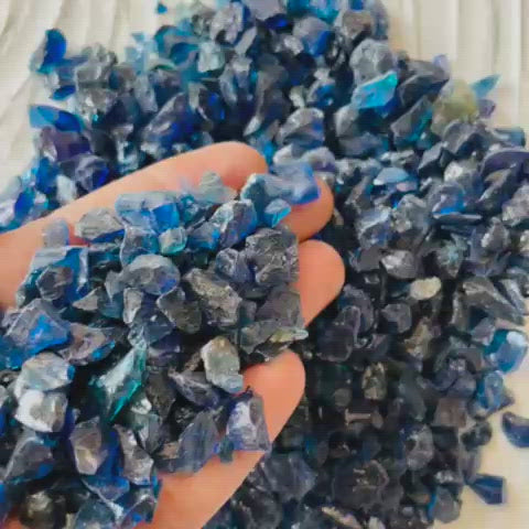 Persian Blue Crushed Glass Crystal